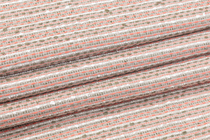 Italian Cotton Viscose Tweed - Green / Pink / White / Gray