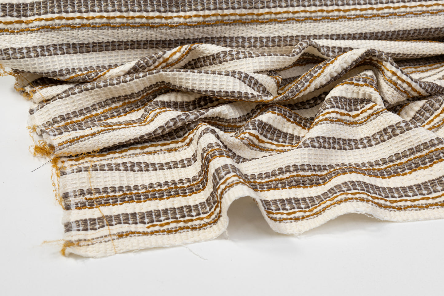 Italian Tweed Brocade - Off White / Gold