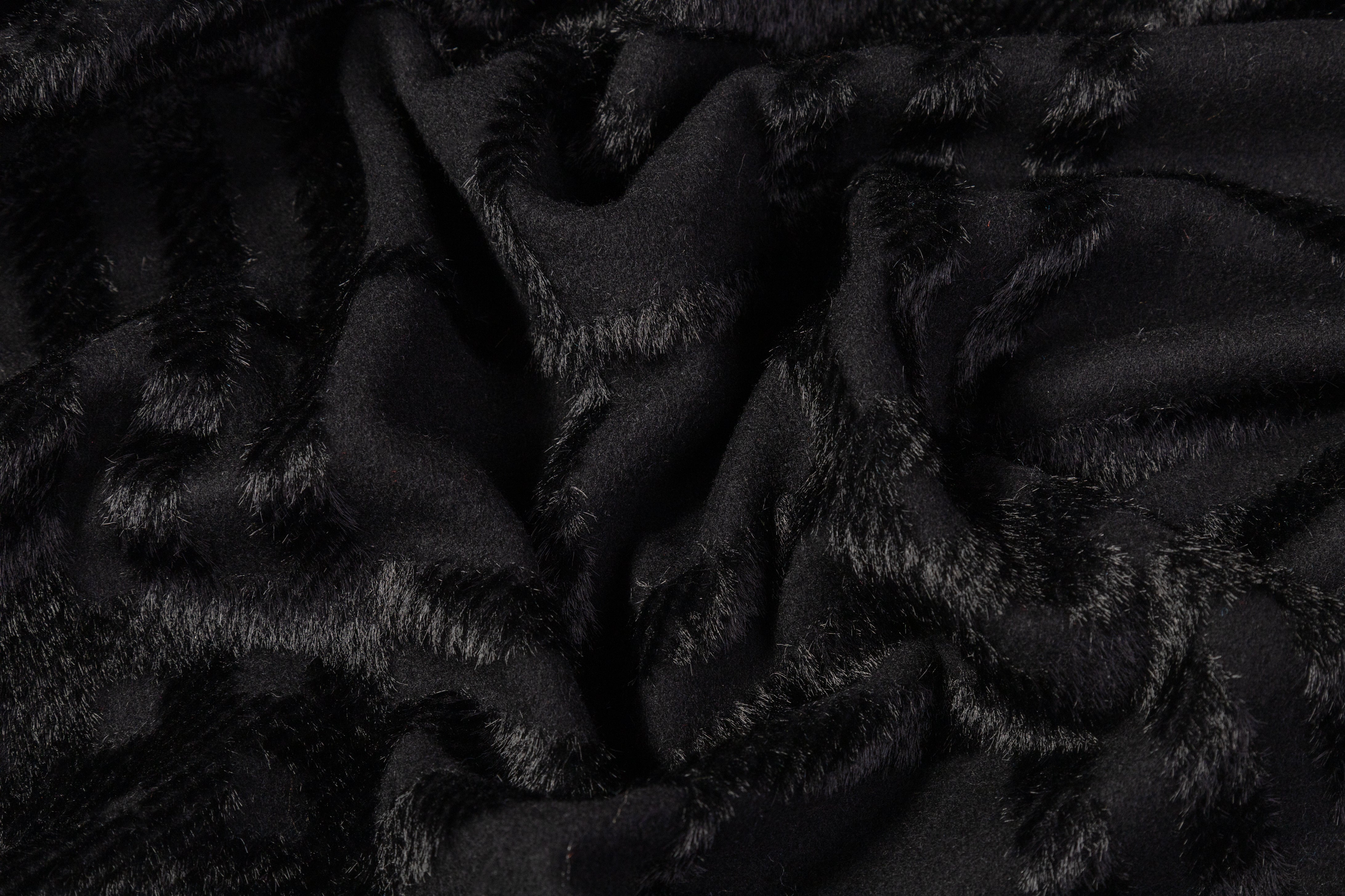 Checked Italian Wool Blend Coating - Black
