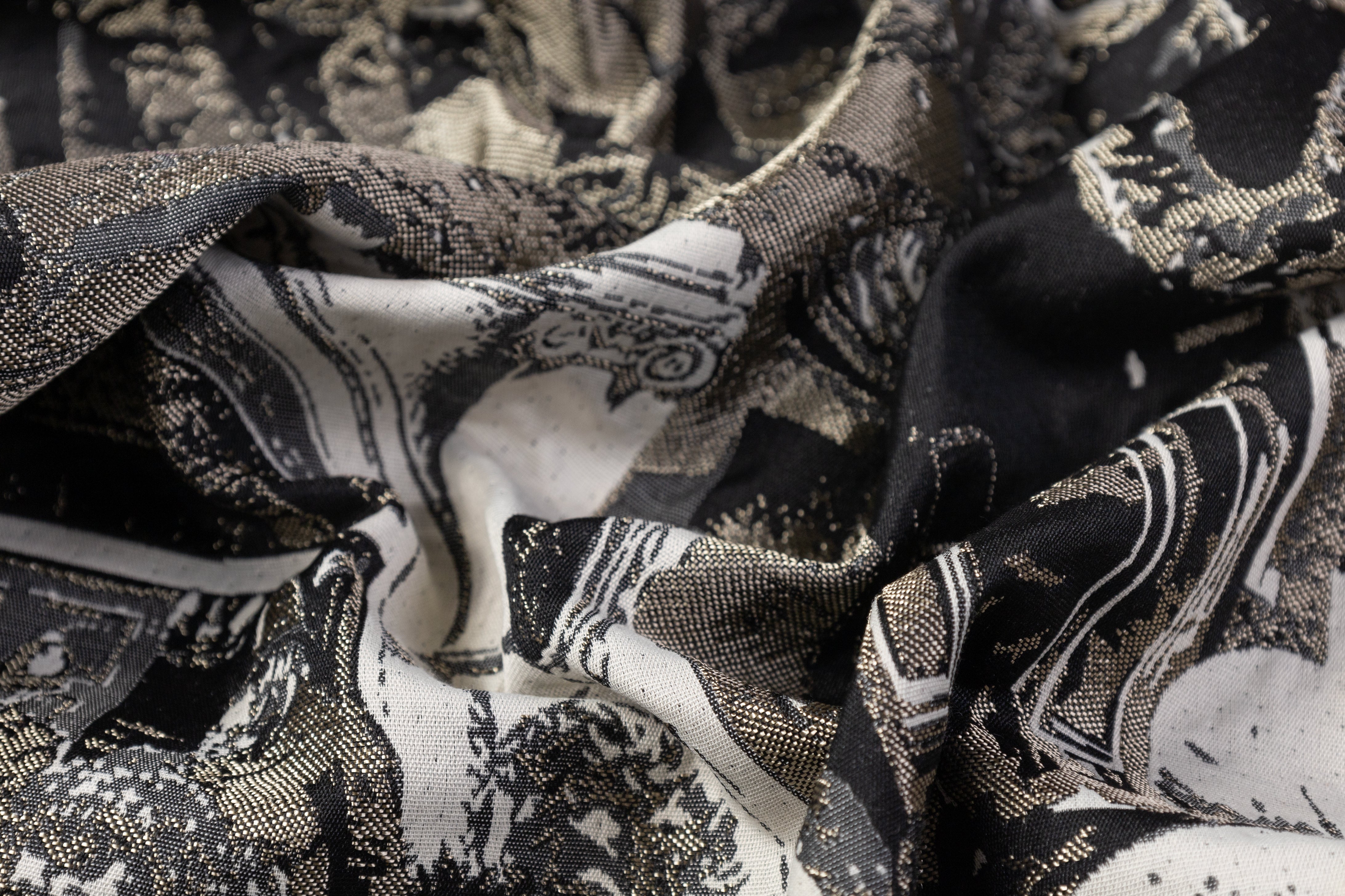 Punk is Freedom - Italian Brocade Panel - Black / Taupe