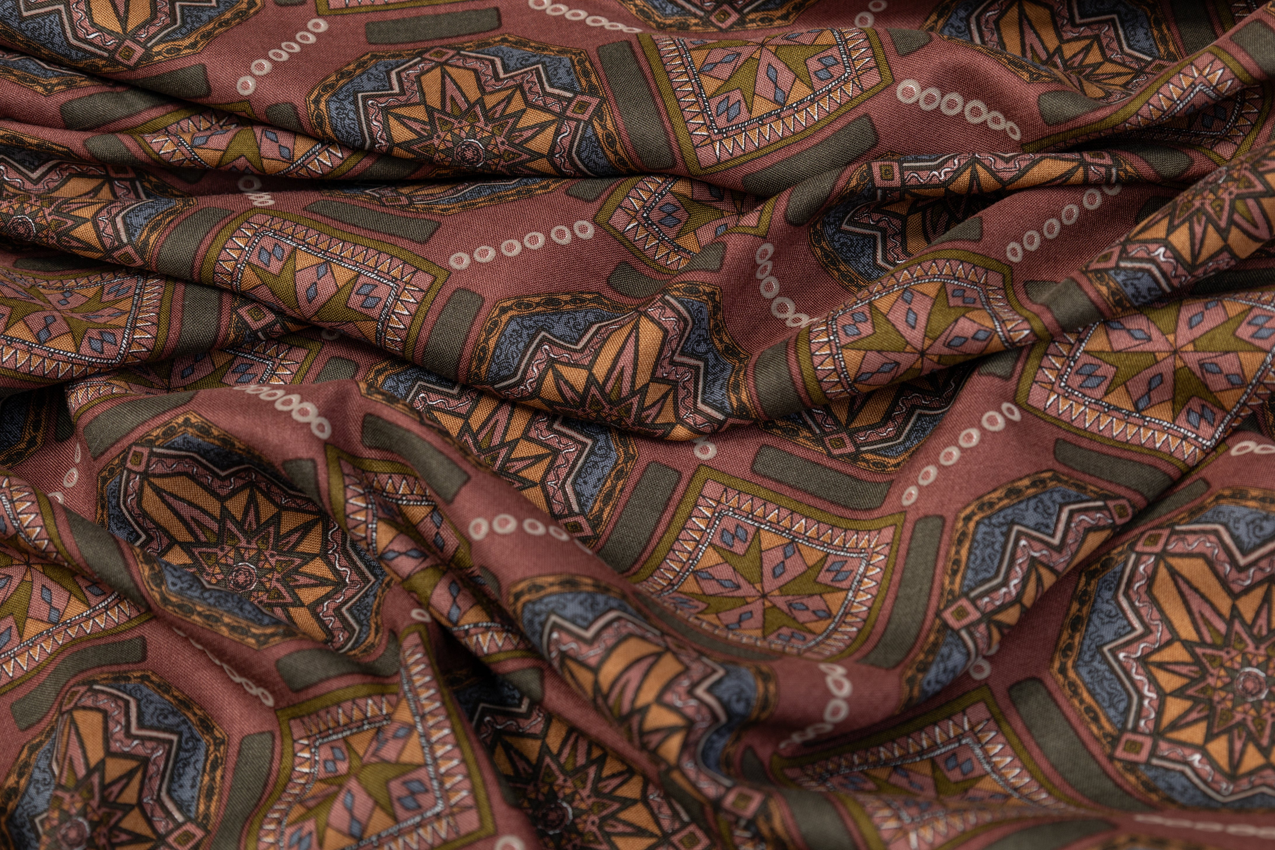 Printed Italian Viscose Challis - Multicolor