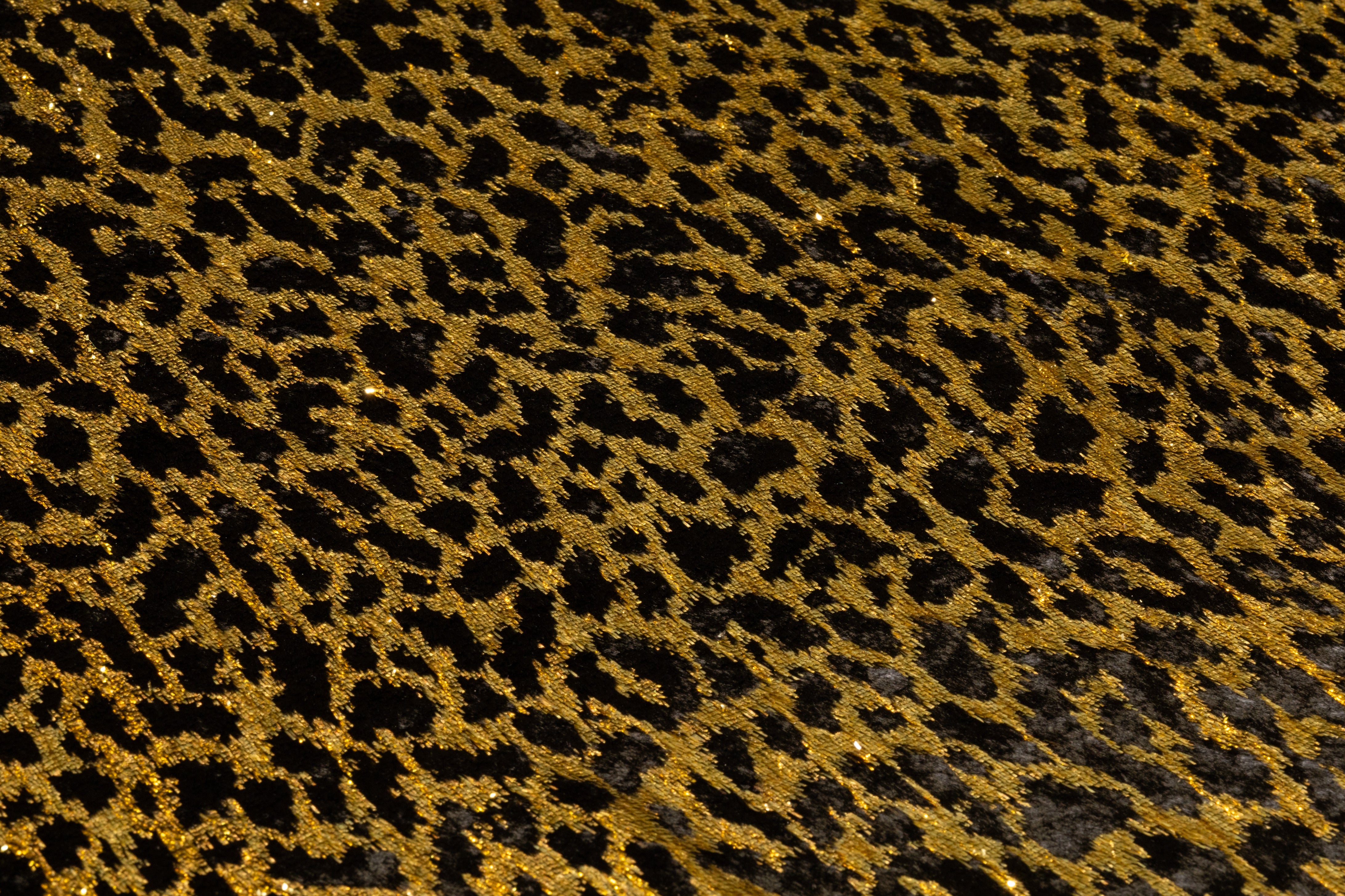 Metallic Italian Silk Viscose Velvet - Black / Gold