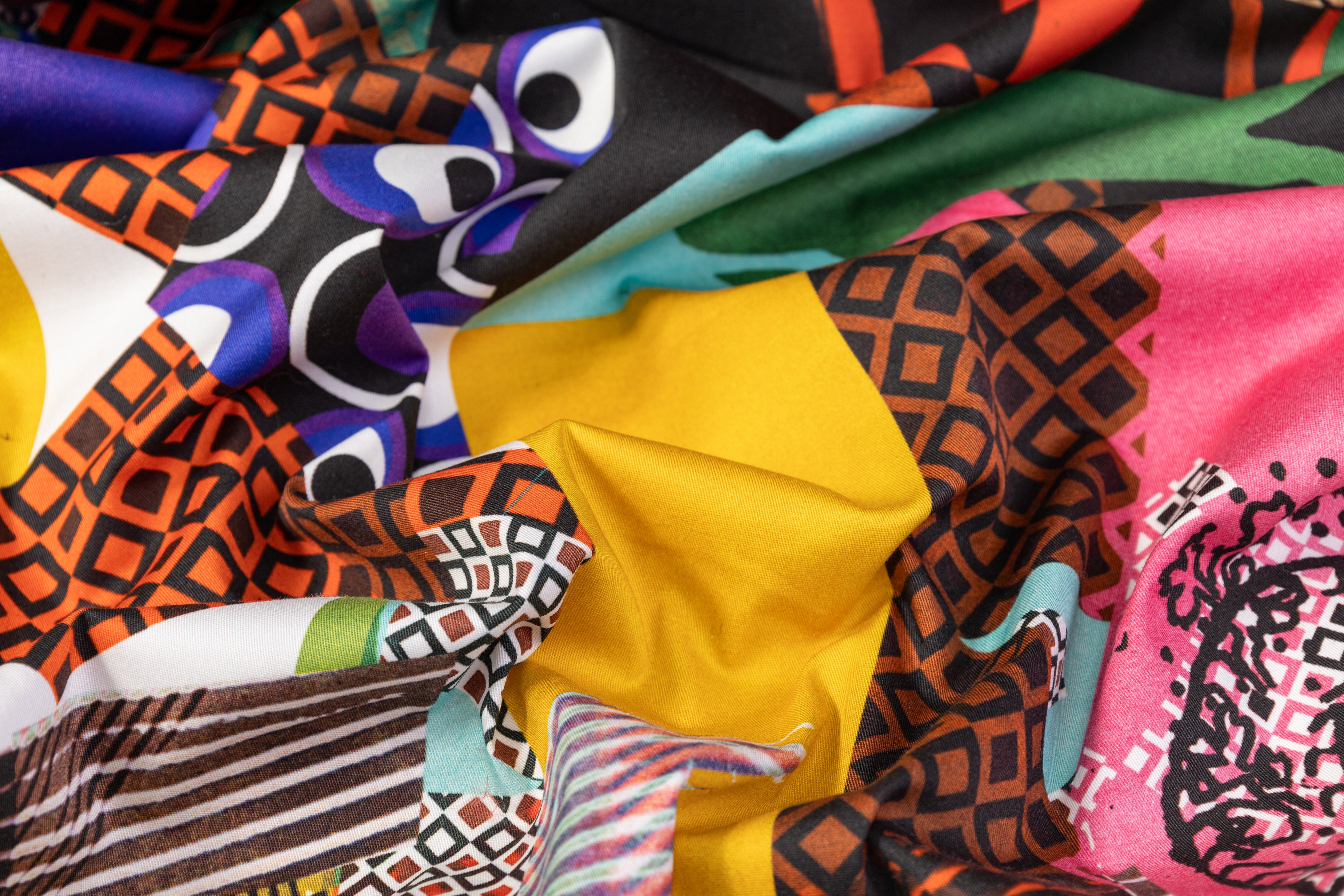 Contemporary Design Italian Cotton Sateen - Multicolor