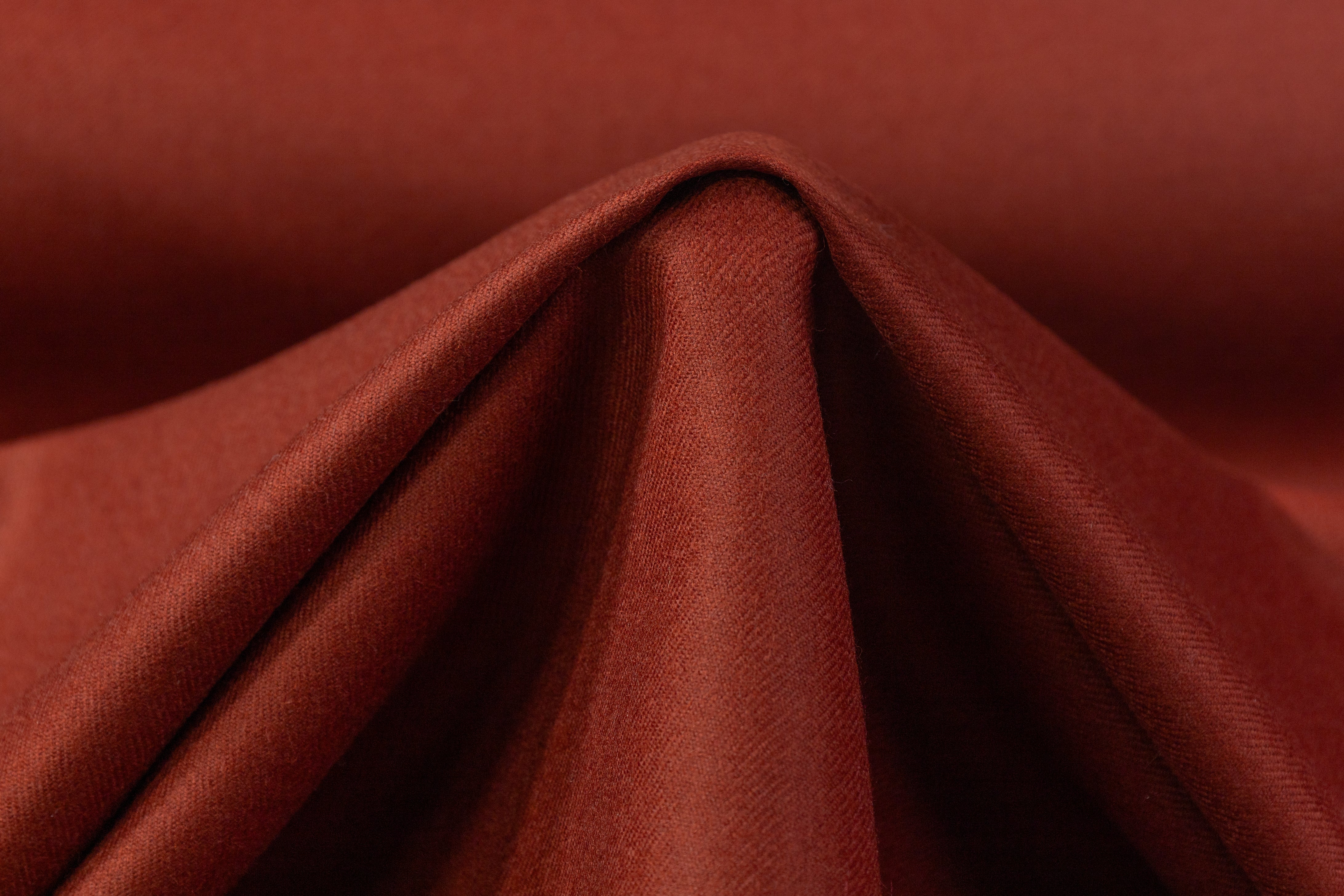 Italian Wool Flannel Suiting - Burnt Orange