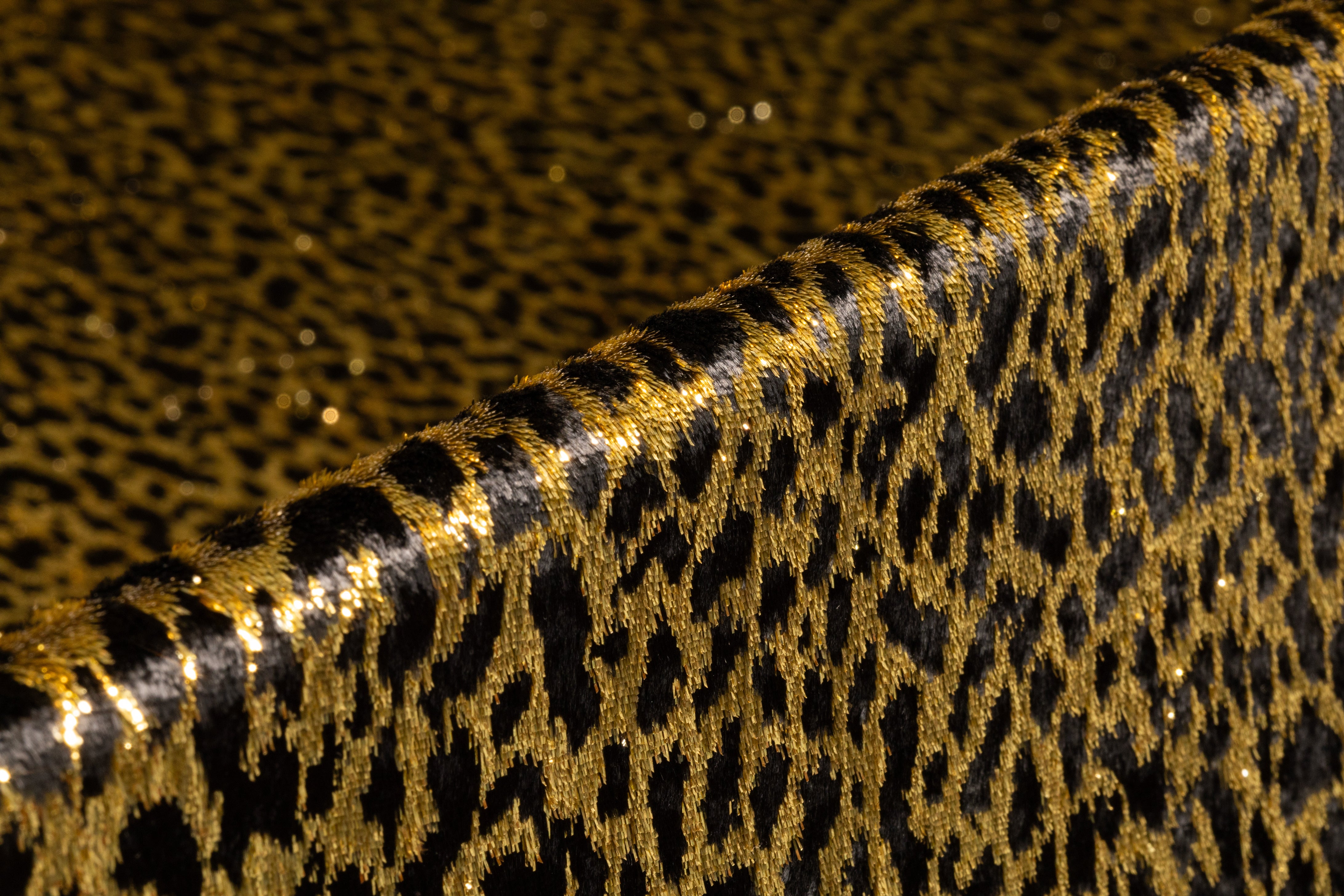 Metallic Italian Silk Viscose Velvet - Black / Gold