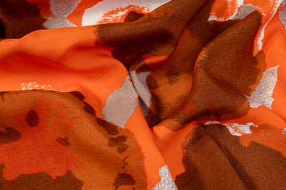 Abstract Printed Italian Viscose - Orange