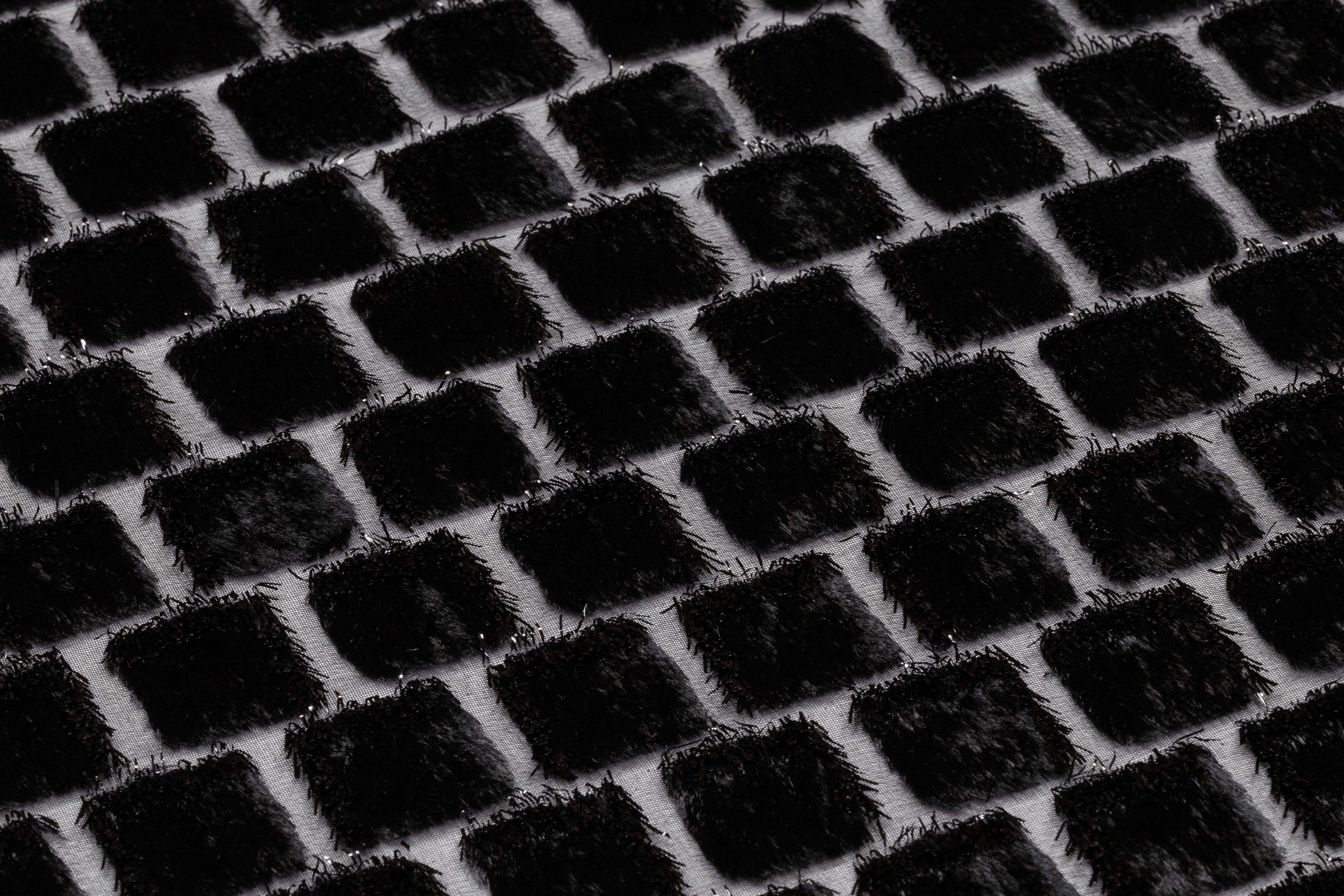 Metallic Italian Silk Viscose Fil Coupé - Black