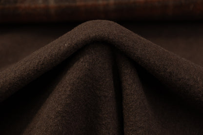 Double-Faced Plaid Boiled Wool - Brown