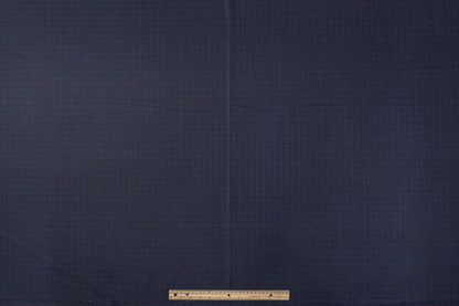 Checked Italian Wool Suiting - Navy / Brown
