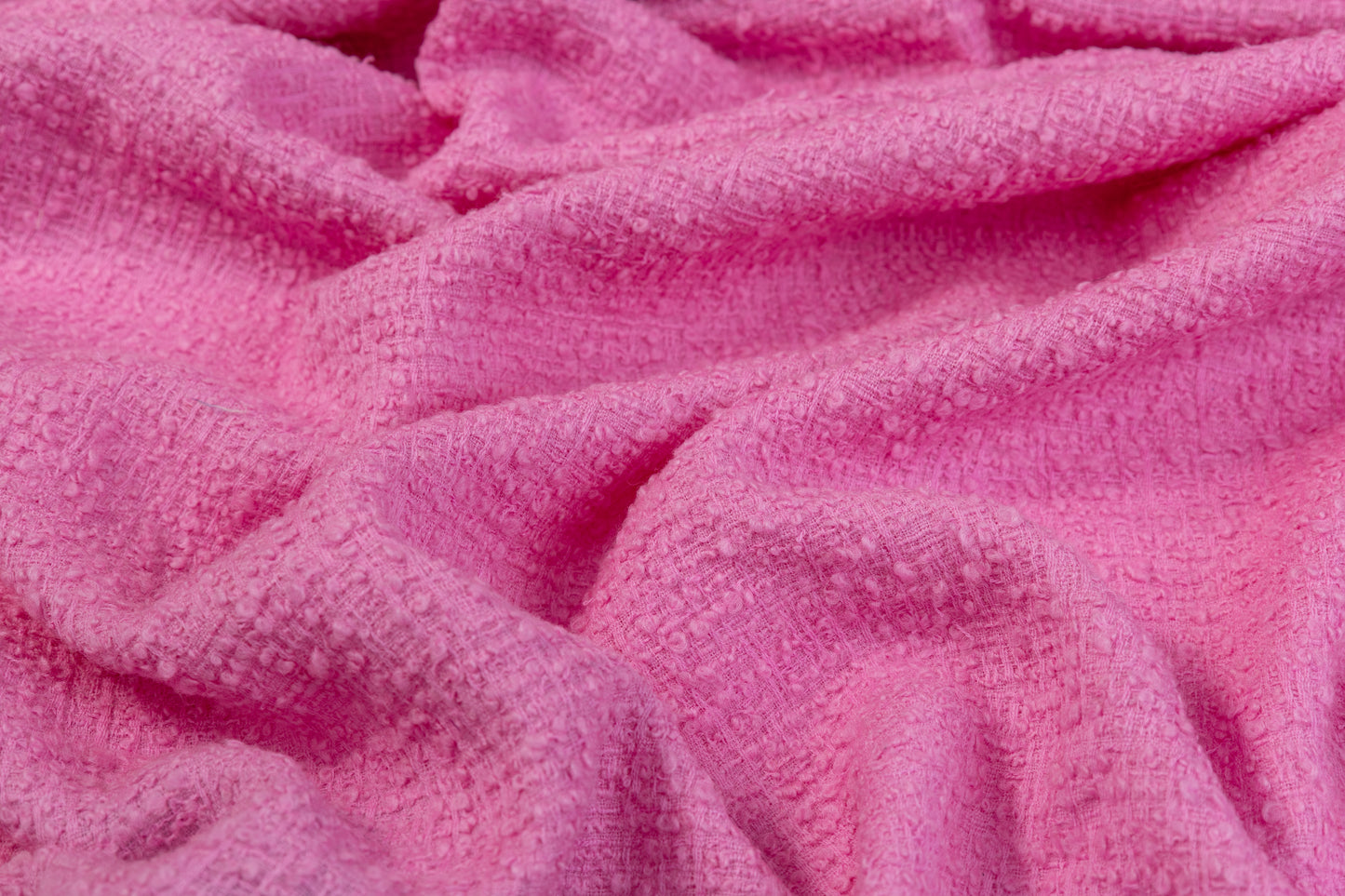 Wool Boucle Tweed - Pink