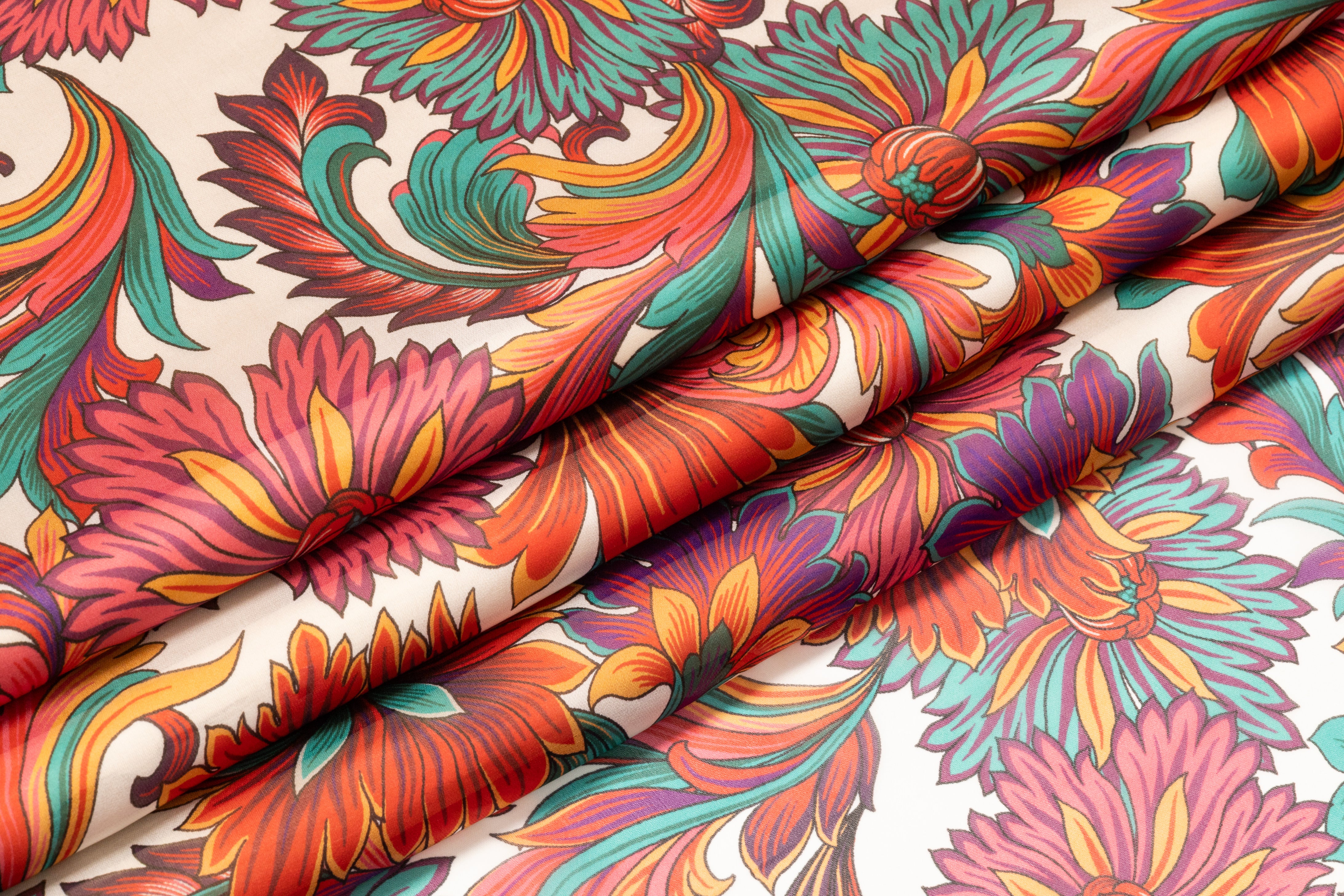 Floral Italian Silk Chiffon - Multicolor