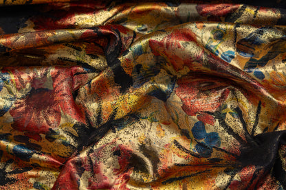 Abstract Metallic Italian Brocade - Yellow / Multicolor