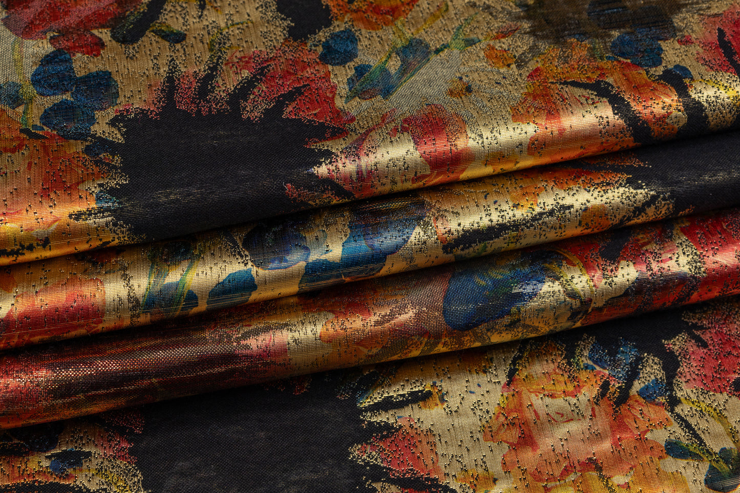 Abstract Metallic Italian Brocade - Yellow / Multicolor