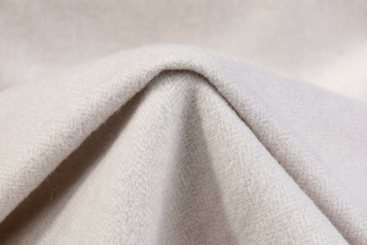 Herringbone Wool Coating - Off White
