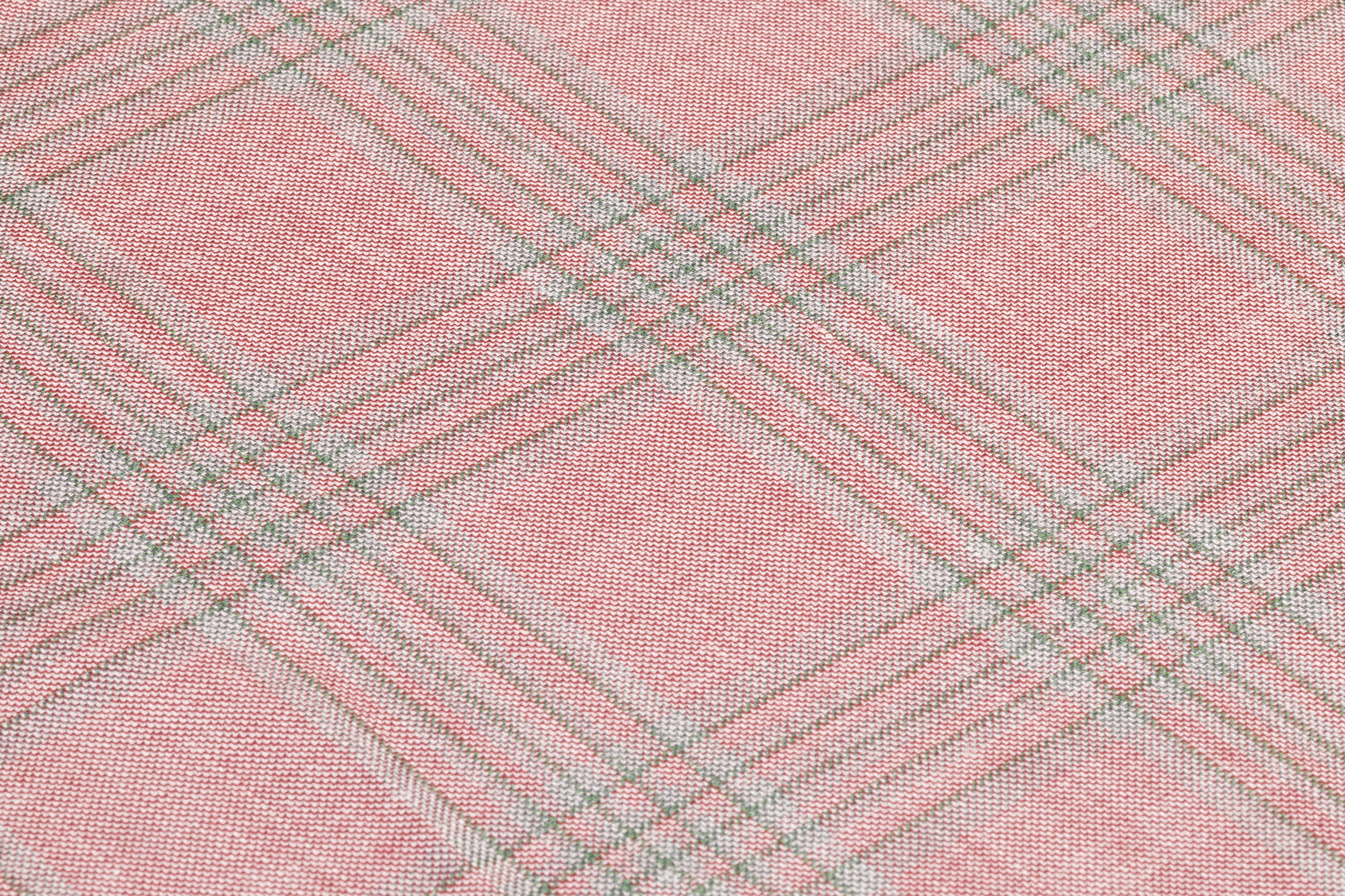 Checked Italian Wool Linen Suiting - Rose Pink / Green