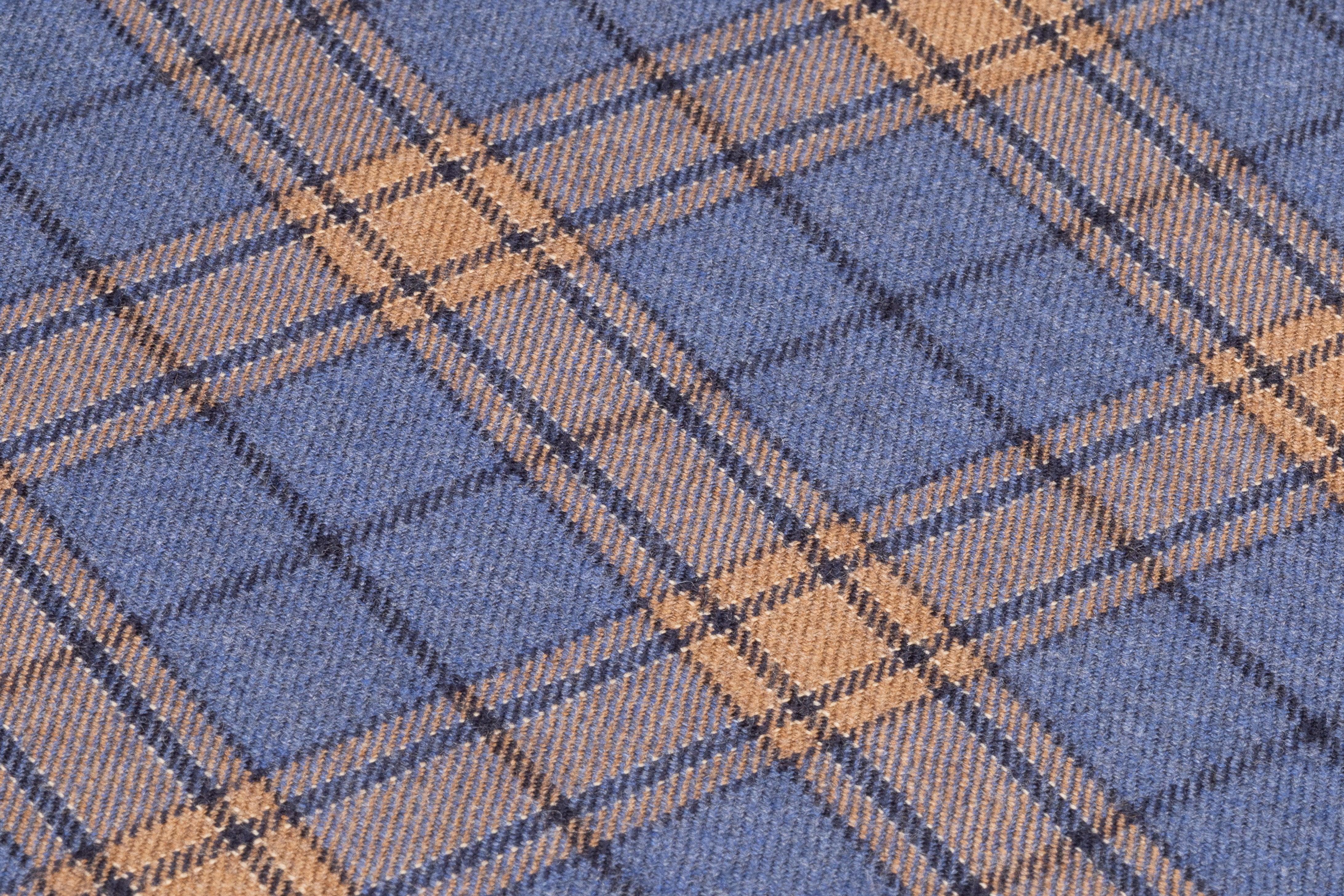 Plaid Italian Wool Flannel Suiting - Blue / Camel