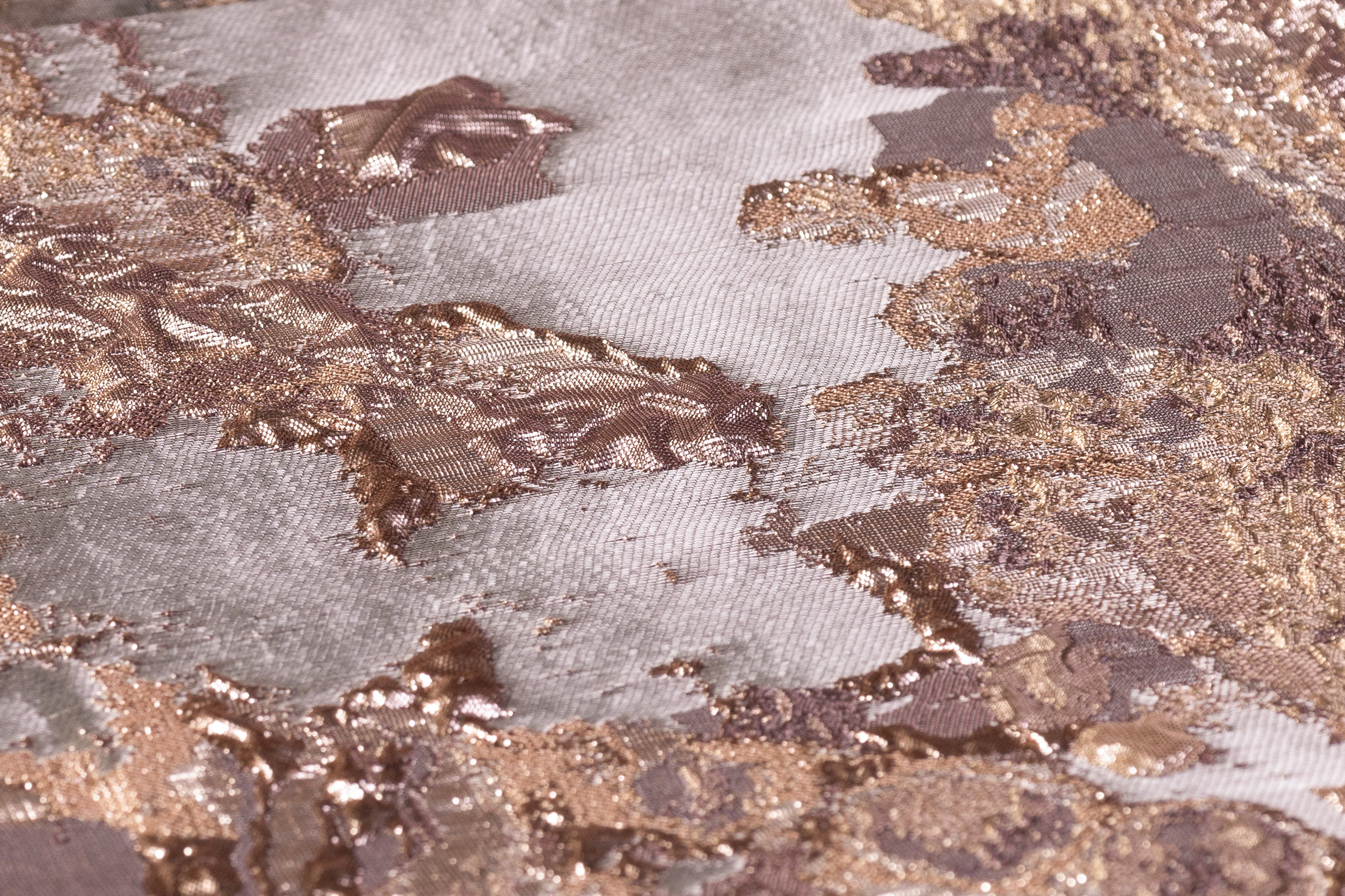 Abstract Metallic Cloqué Brocade - Mauve / Taupe