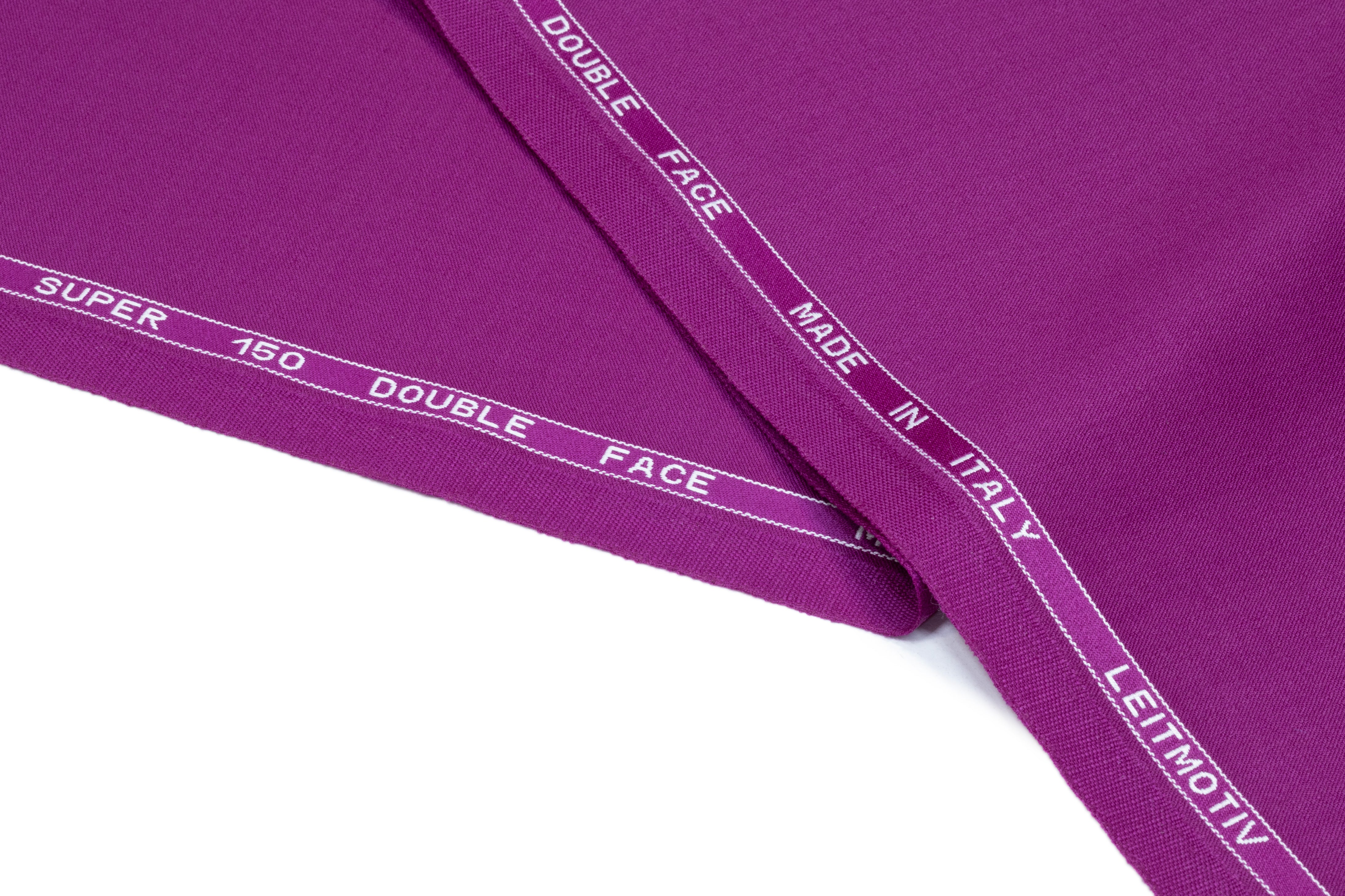 Super 150s Italian Wool Blend Satin Faille Suiting - Dark Fuchsia