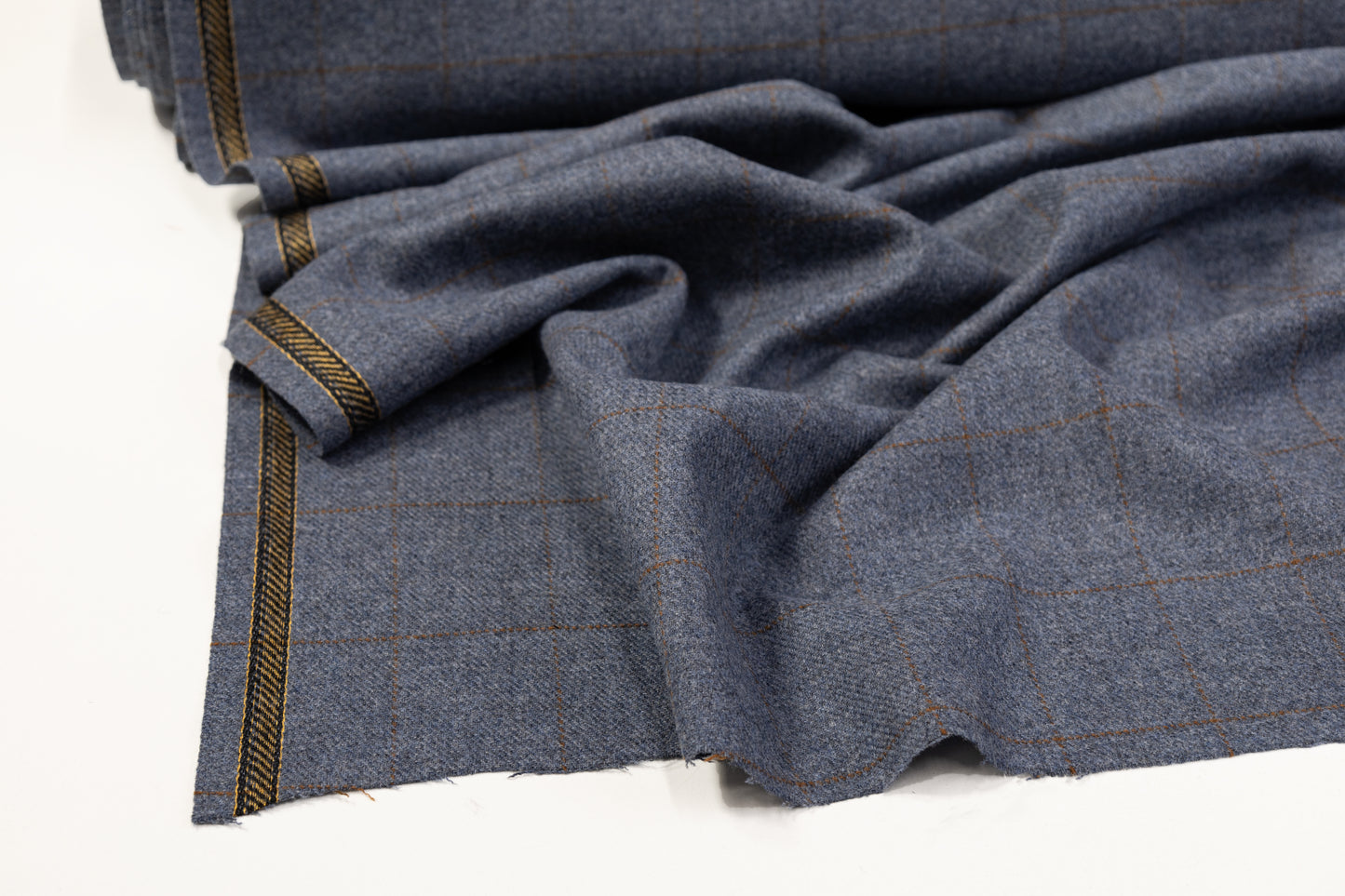 Ermenegildo Zegna - Windowpane Italian Wool Suiting - Blue Gray