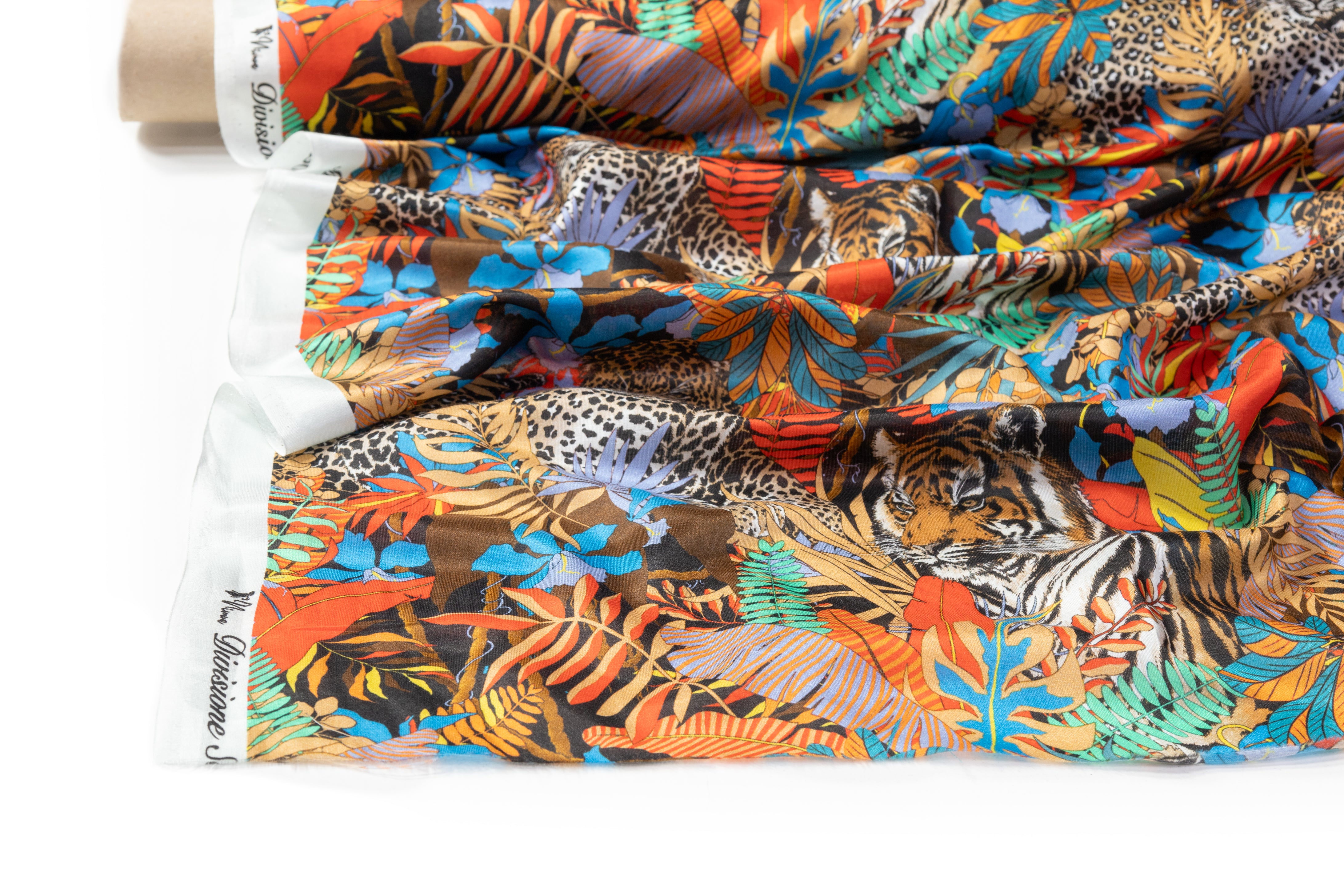 Jungle Print Italian Silk Viscose Crepe de Chine - Multicolor