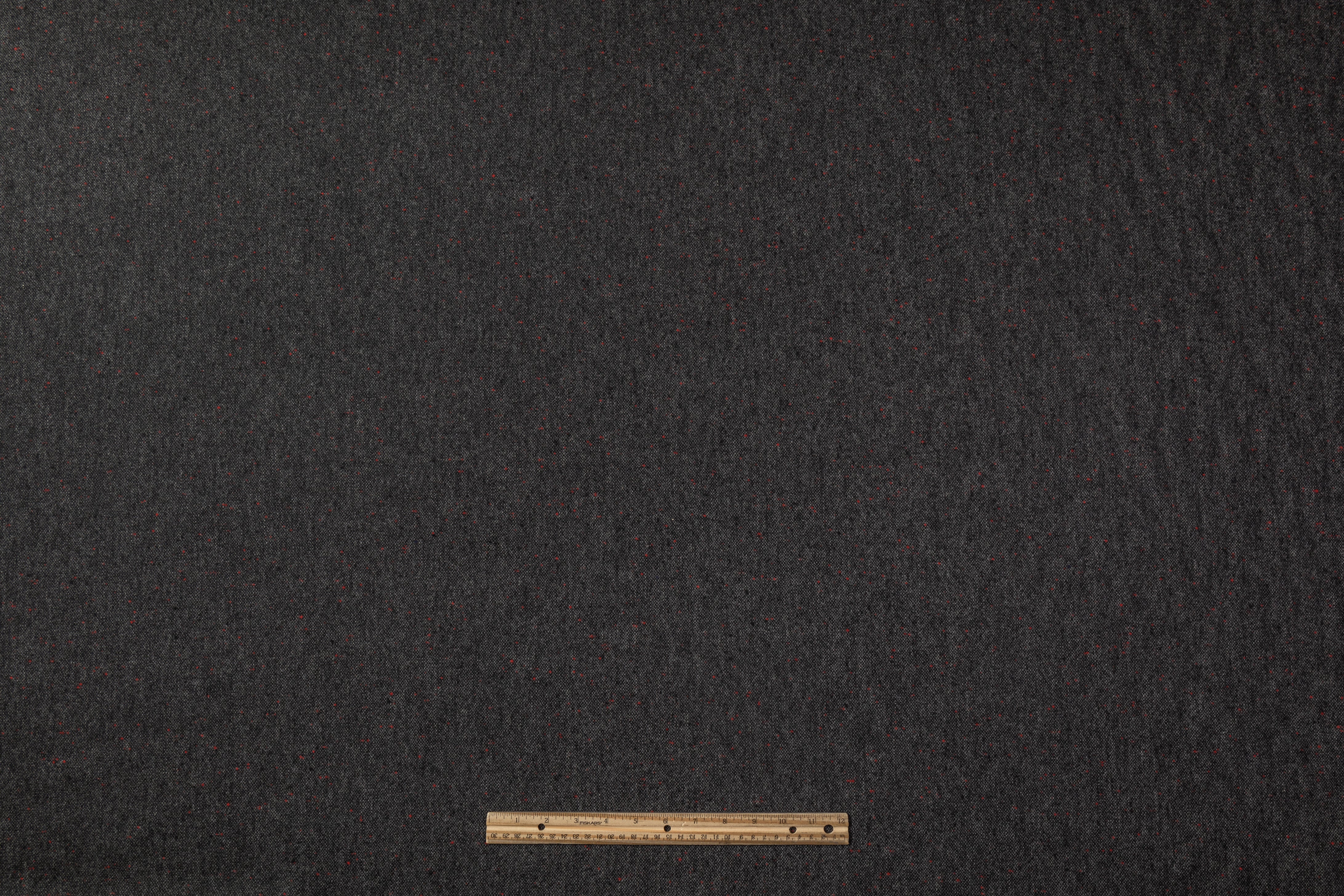 Italian Wool Tweed Suiting - Charcoal Gray