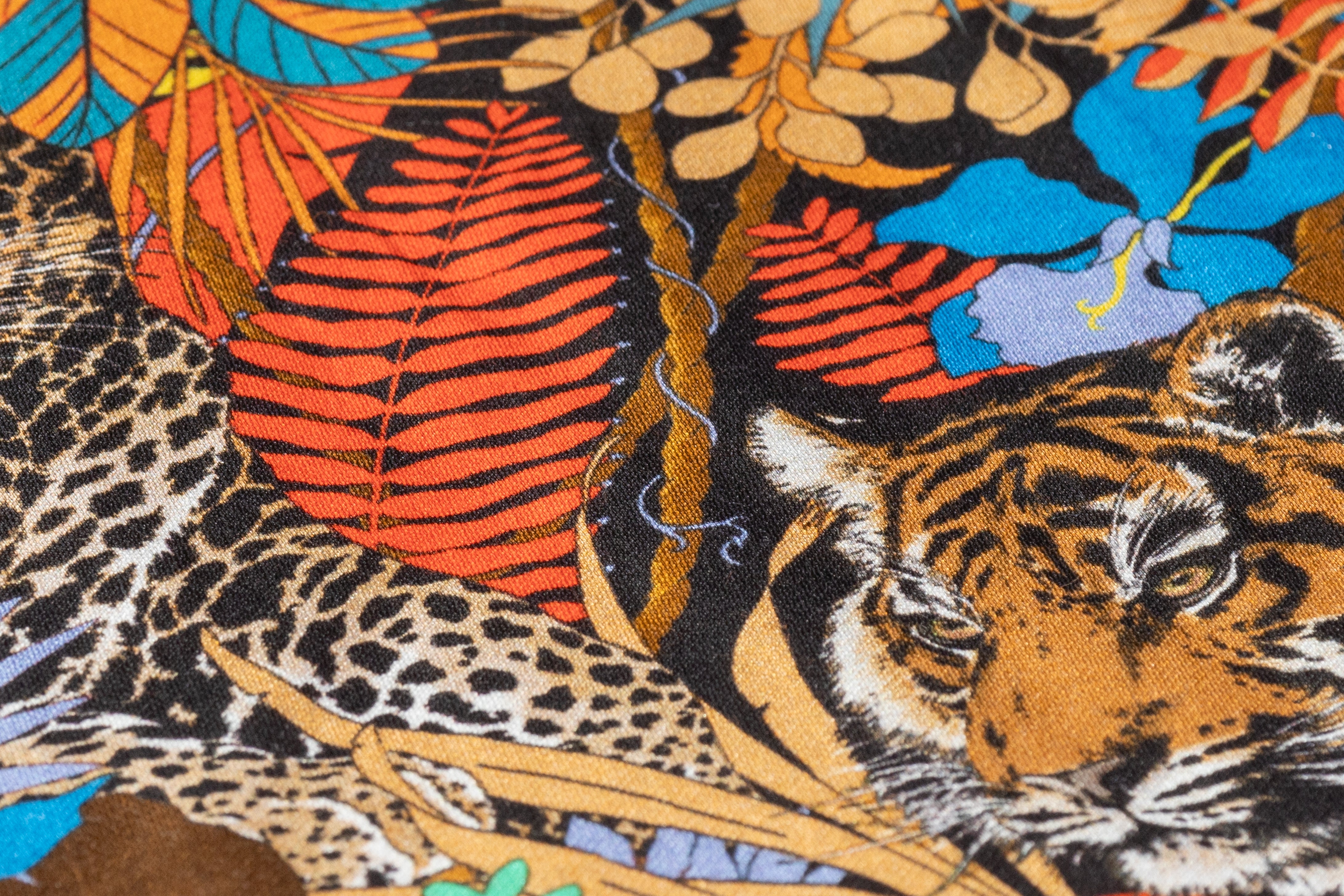 Jungle Print Italian Silk Viscose Crepe de Chine - Multicolor