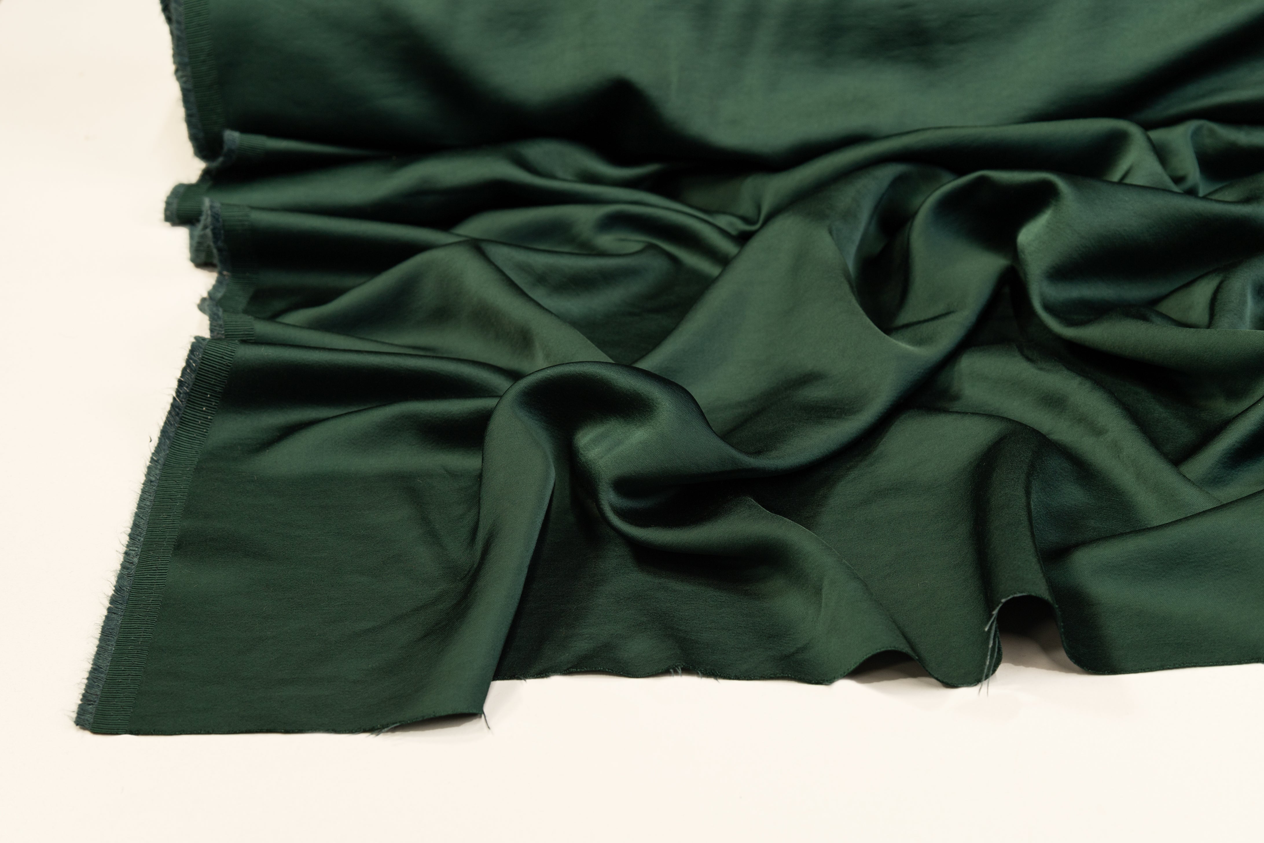 Heavy Viscose Acetate Charmeuse - Emerald Green
