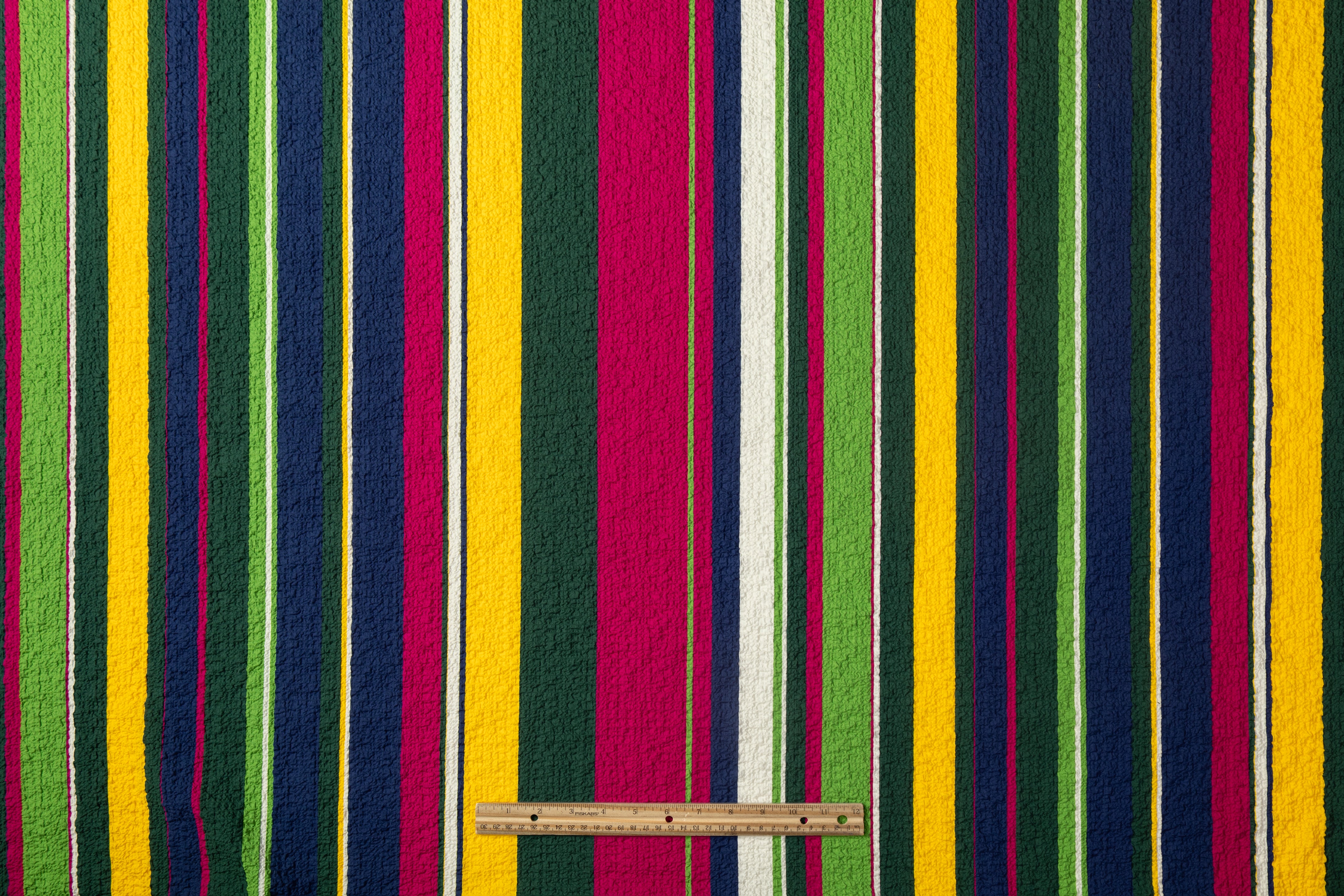 Striped Italian Crinkled Cotton - Multicolor
