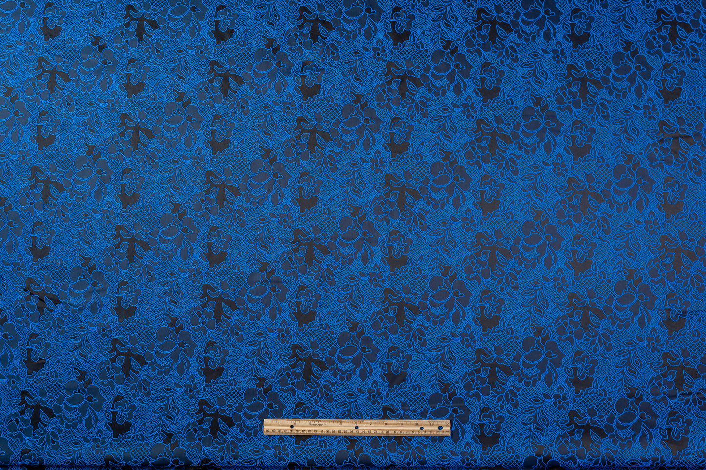 Floral Brocade - Royal Blue / Black
