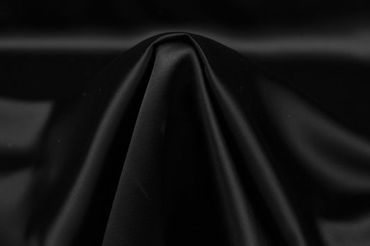 Italian Viscose Acetate Satin - Black