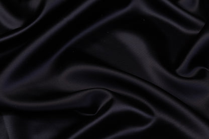 Italian Viscose Acetate Satin - Midnight Navy