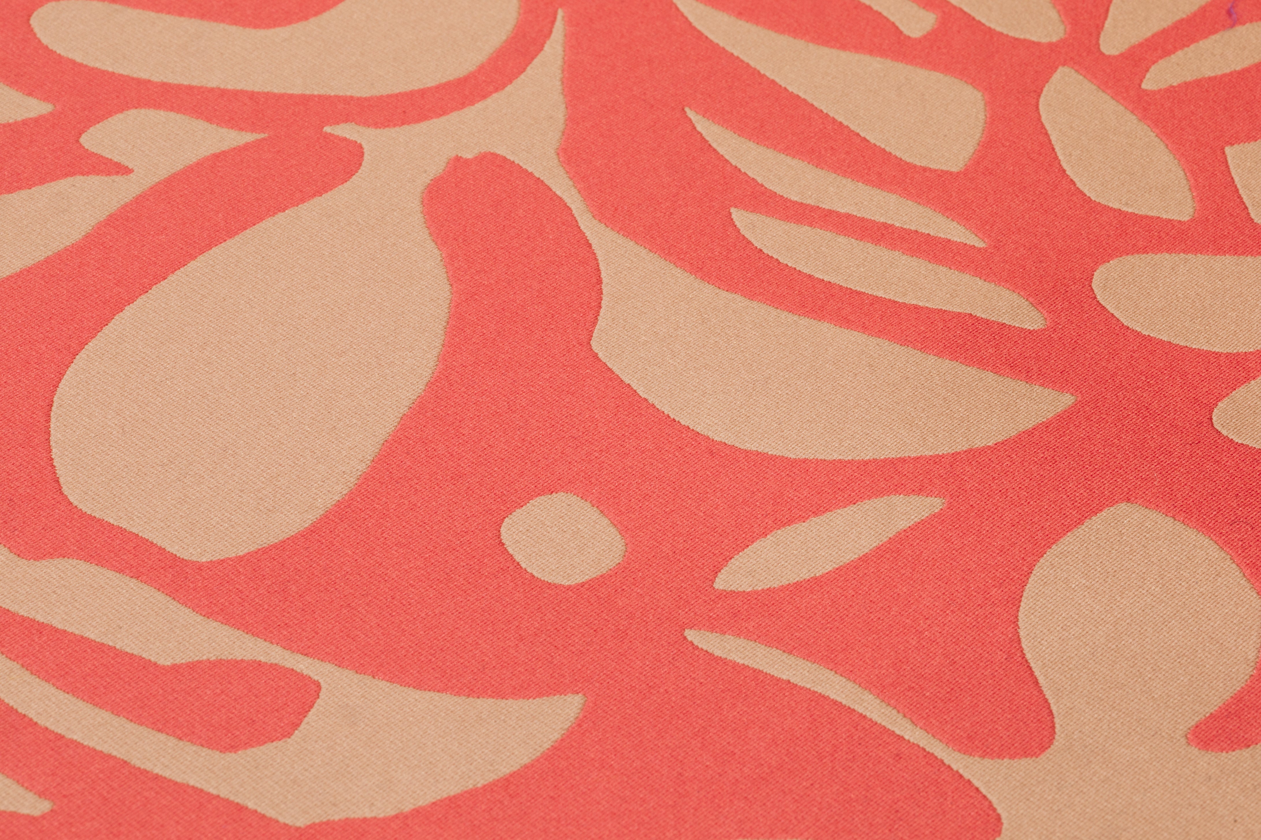 Carnet - Floral Double Faced Italian Silk Blend Brocade - Coral Pink / Beige