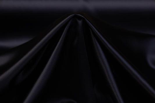 Italian Viscose Acetate Satin - Midnight Navy