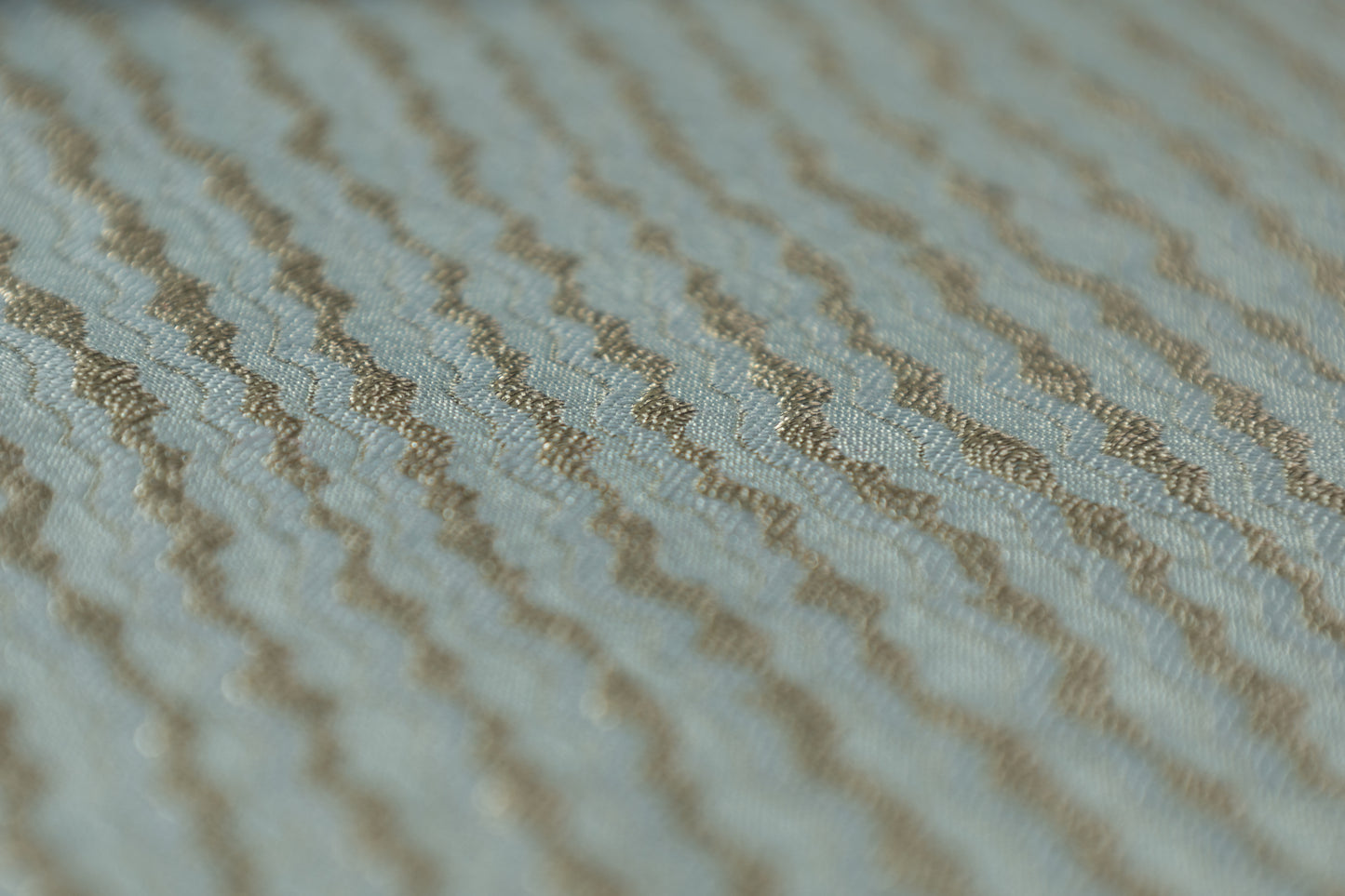 Striped Metallic Silk Wool Blend Jacquard - Green / Taupe