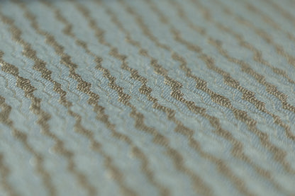 Striped Metallic Silk Wool Blend Jacquard - Green / Taupe