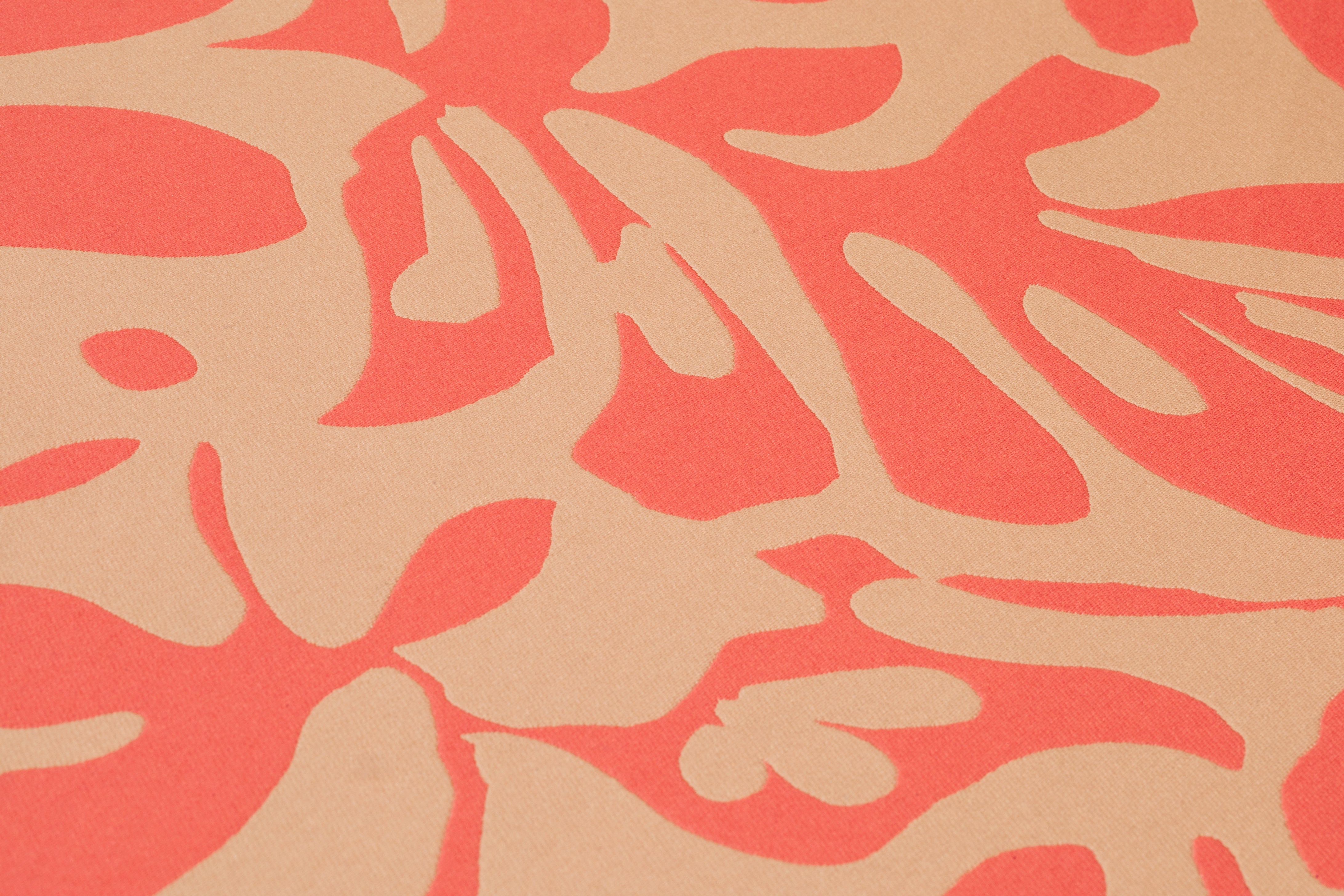 Carnet - Floral Double Faced Italian Silk Blend Brocade - Coral Pink / Beige