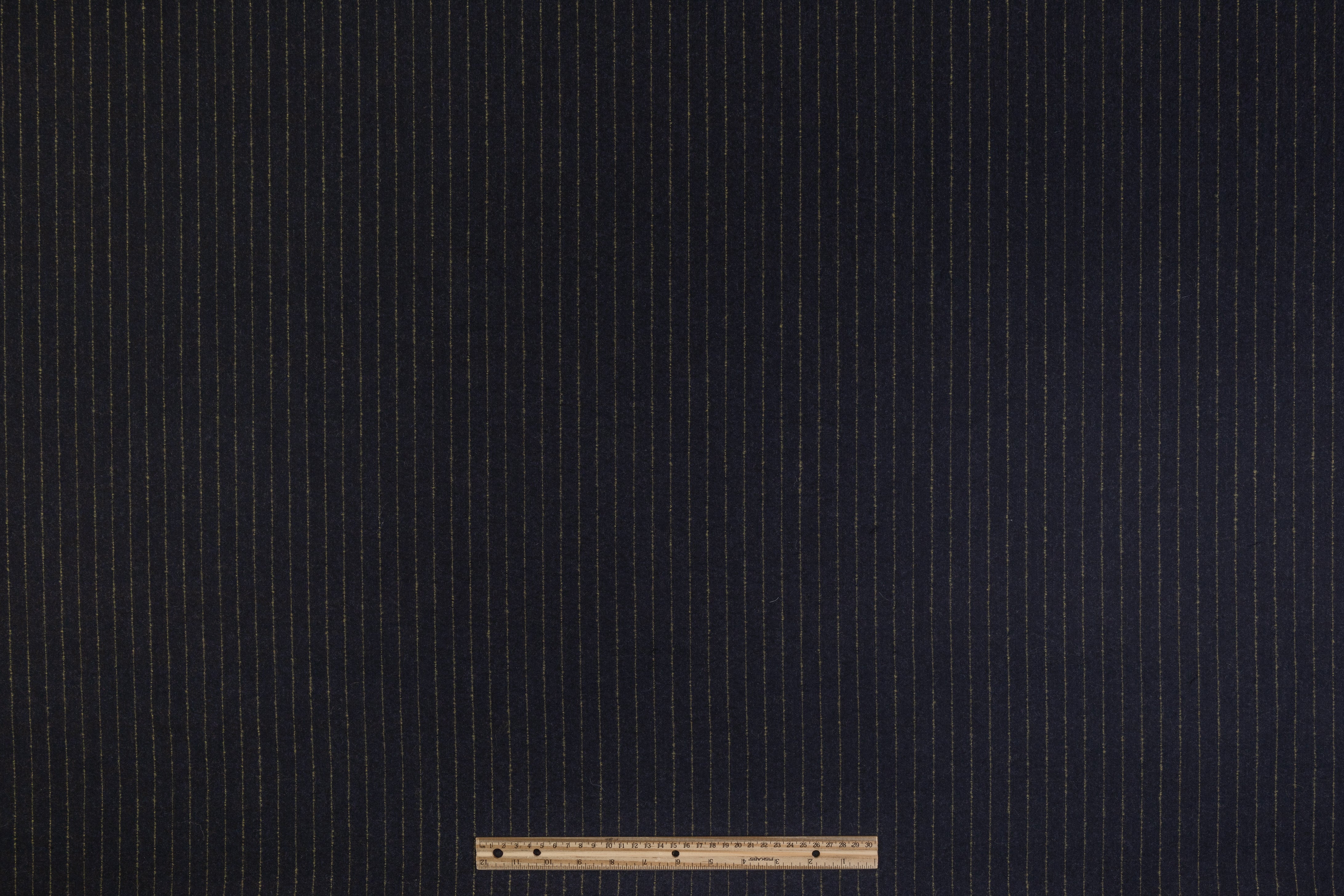 Striped Italian Wool Flannel Suiting - Navy / Lime Green