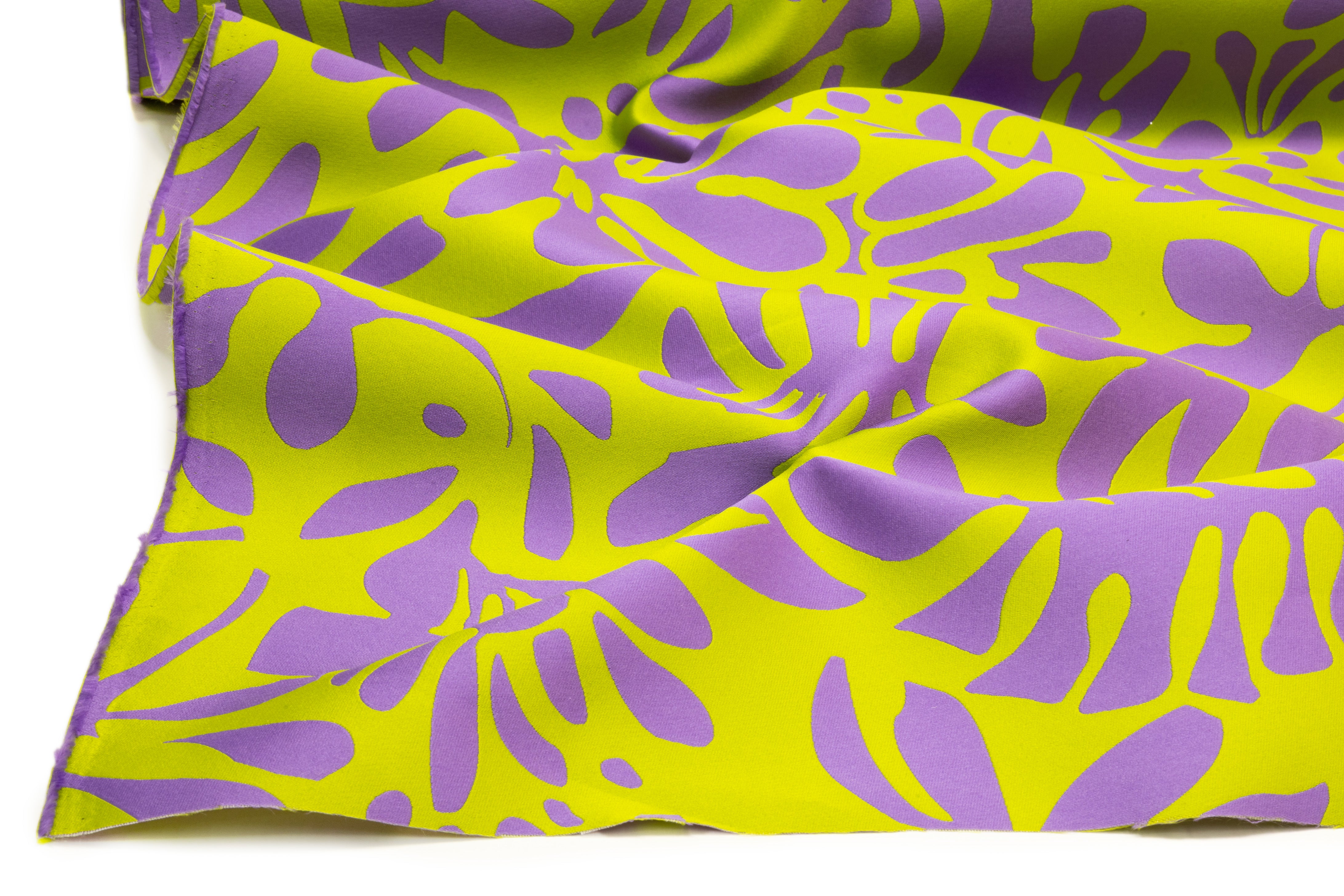 Carnet - Floral Double Faced Italian Silk Blend Brocade - Green / Purple