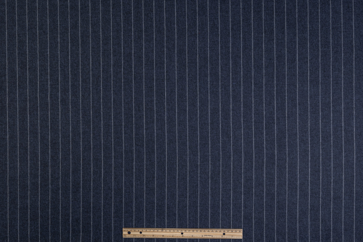 Striped Poly Wool Suiting - Blue / Gray