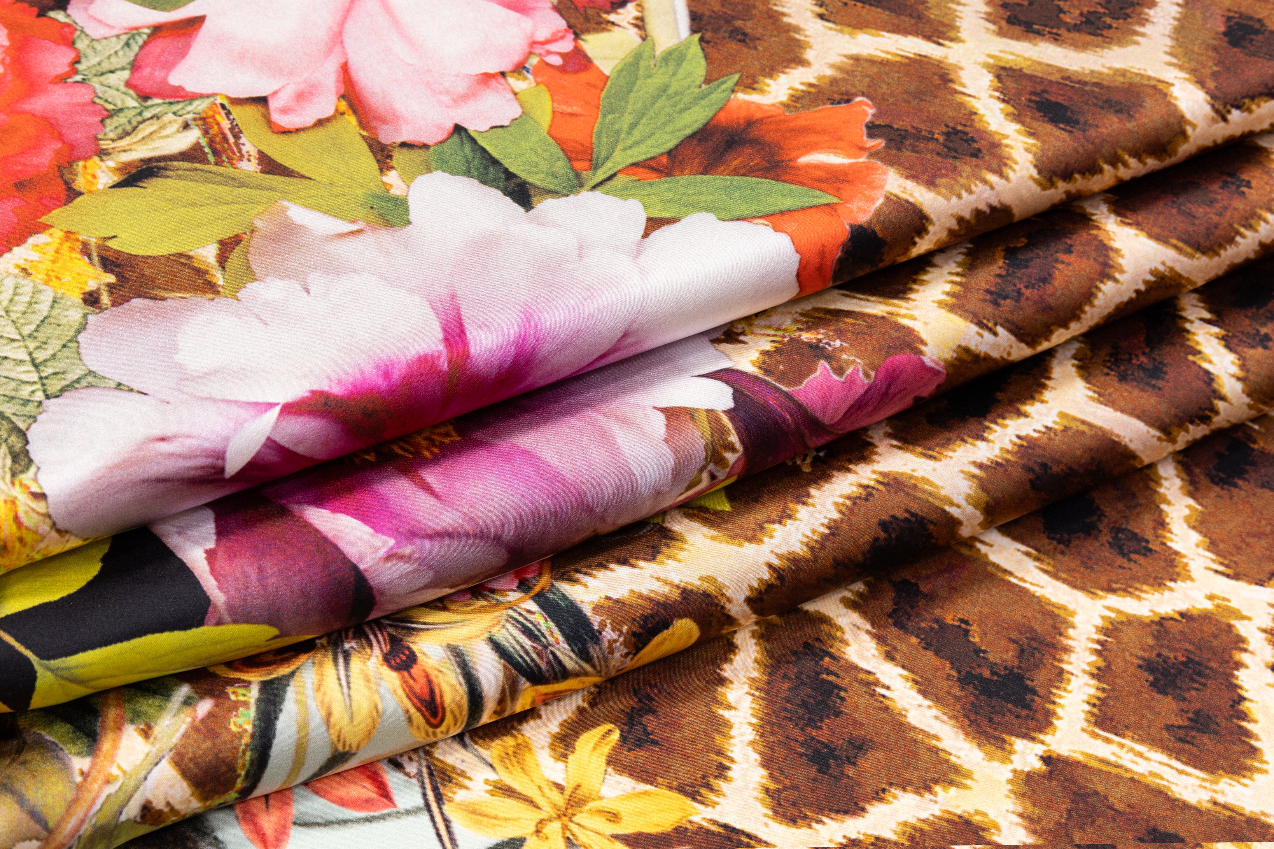 Border Print Italian Silk Charmeuse - Multicolor