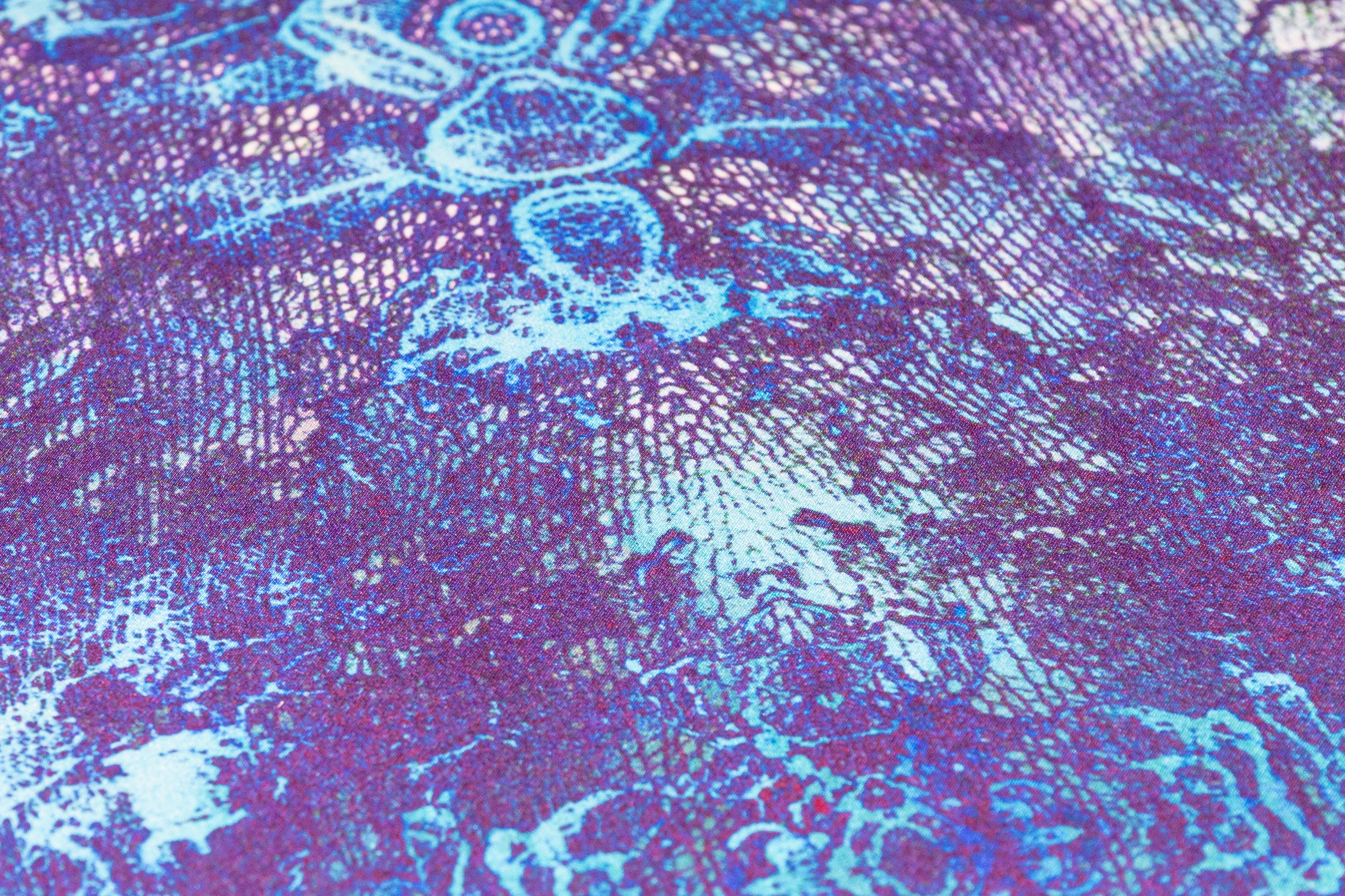 Abstract Italian Silk Charmeuse - Blue / Purple
