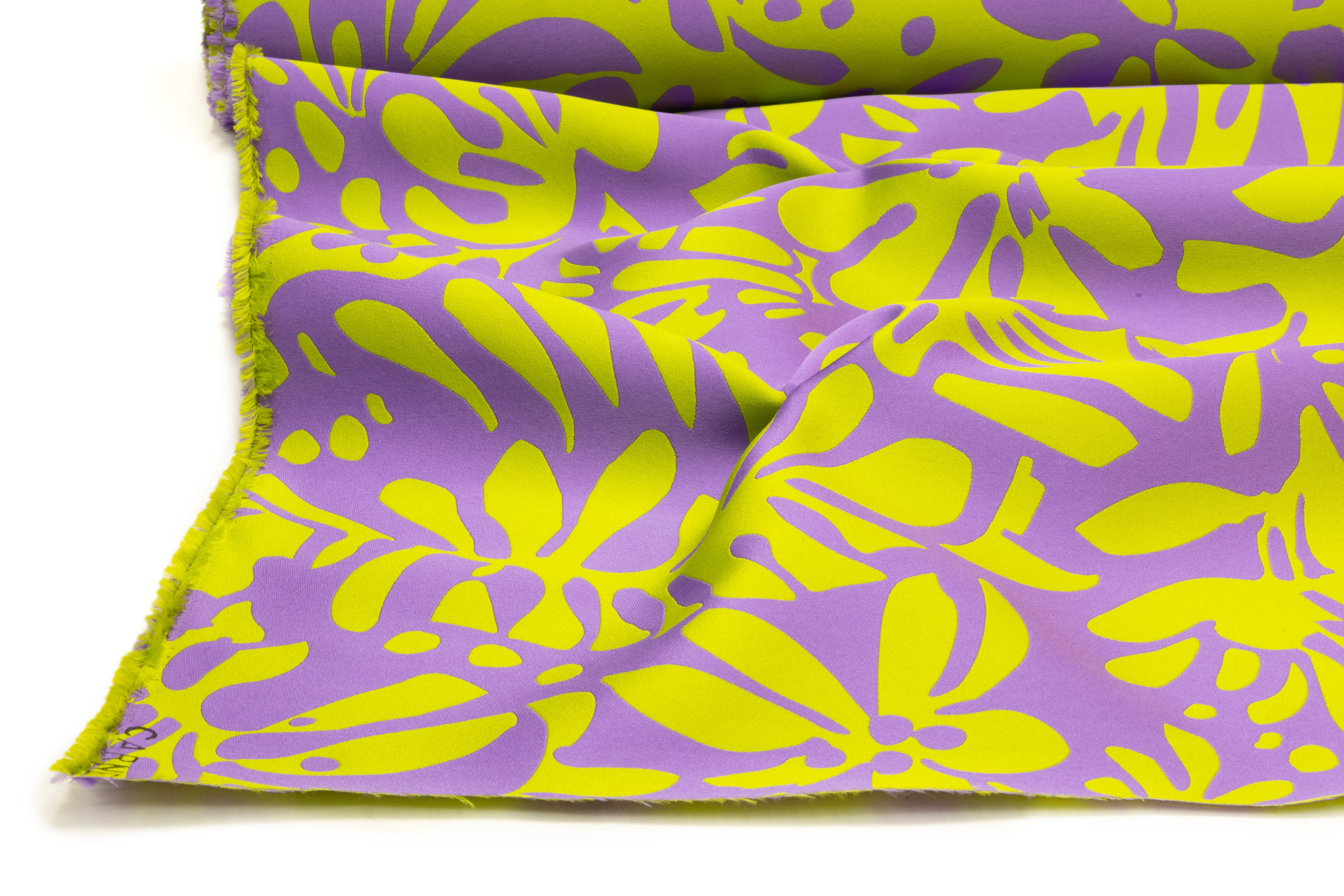 Carnet - Floral Double Faced Italian Silk Blend Brocade - Green / Purple