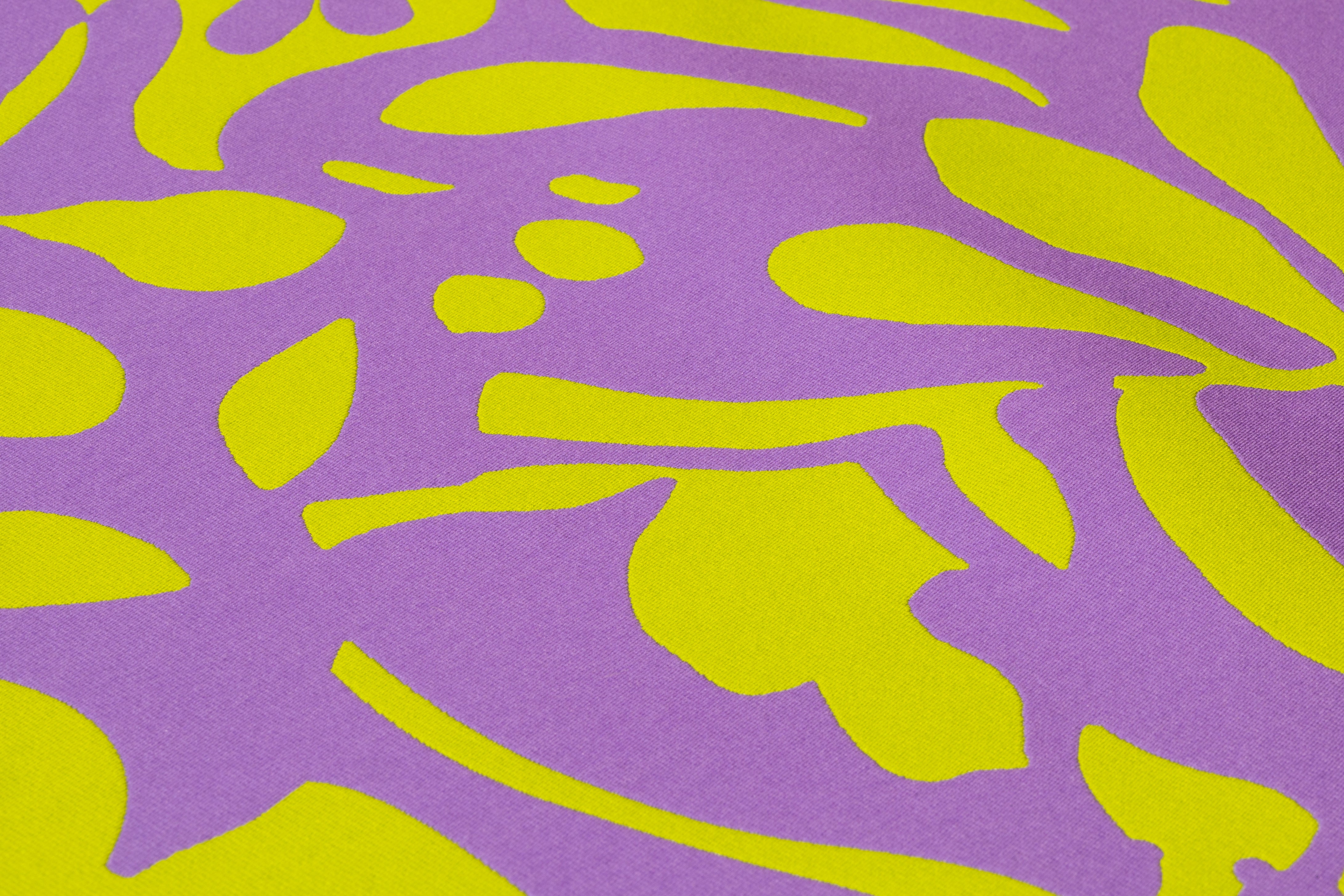 Carnet - Floral Double Faced Italian Silk Blend Brocade - Green / Purple