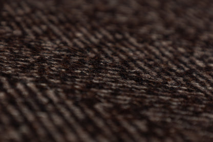 Herringbone Italian Wool Tweed Coating - Brown