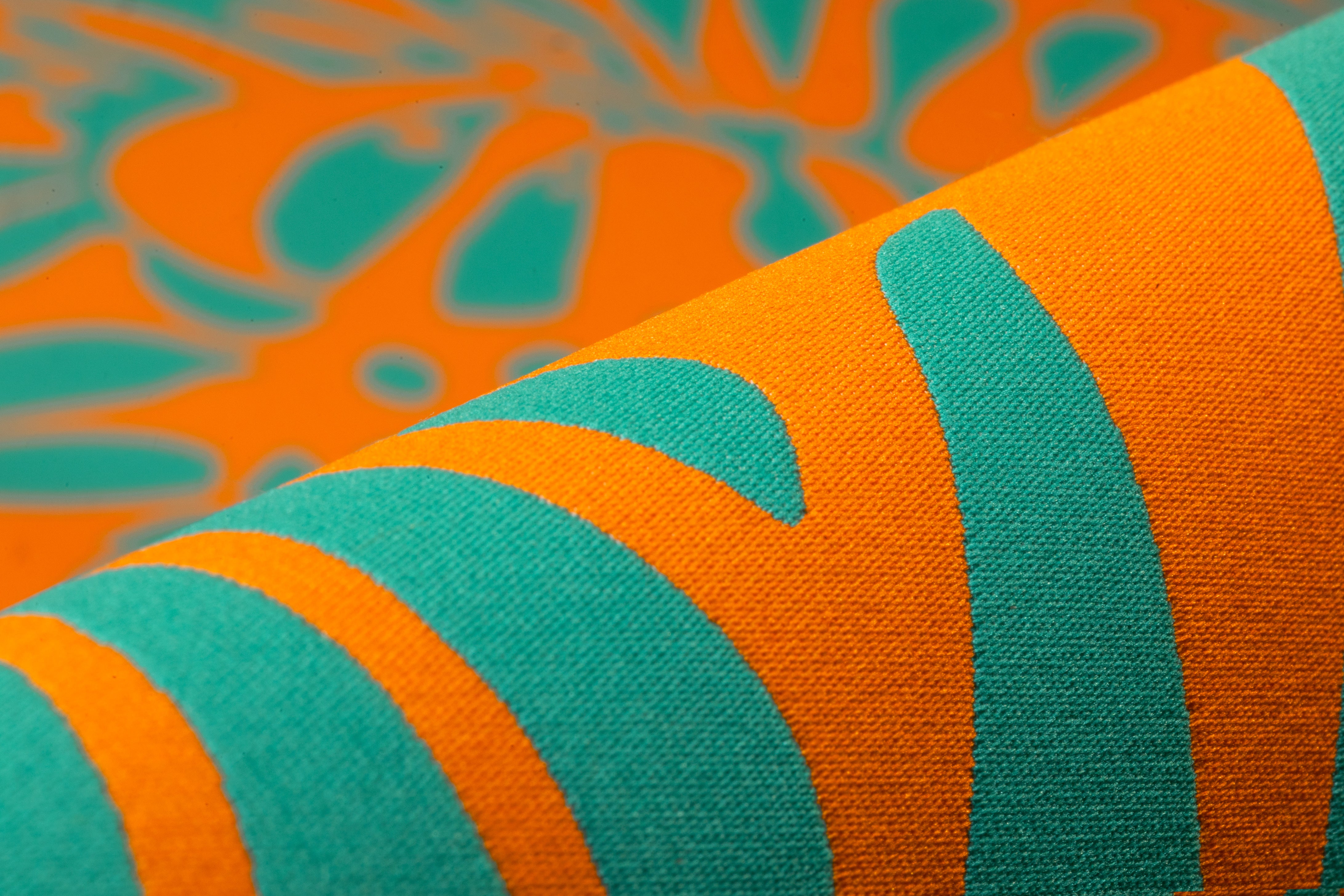 Carnet - Floral Double Faced Italian Silk Blend Brocade - Turquoise / Orange