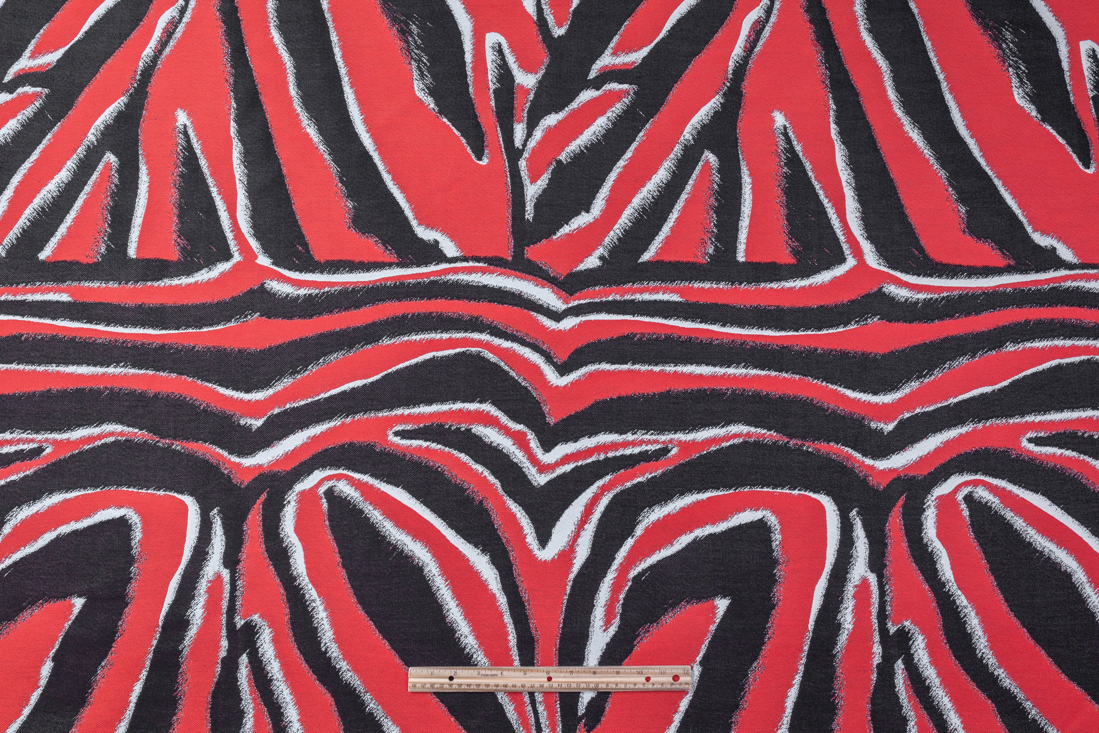 Italian Tiger Brocade - Red / Black
