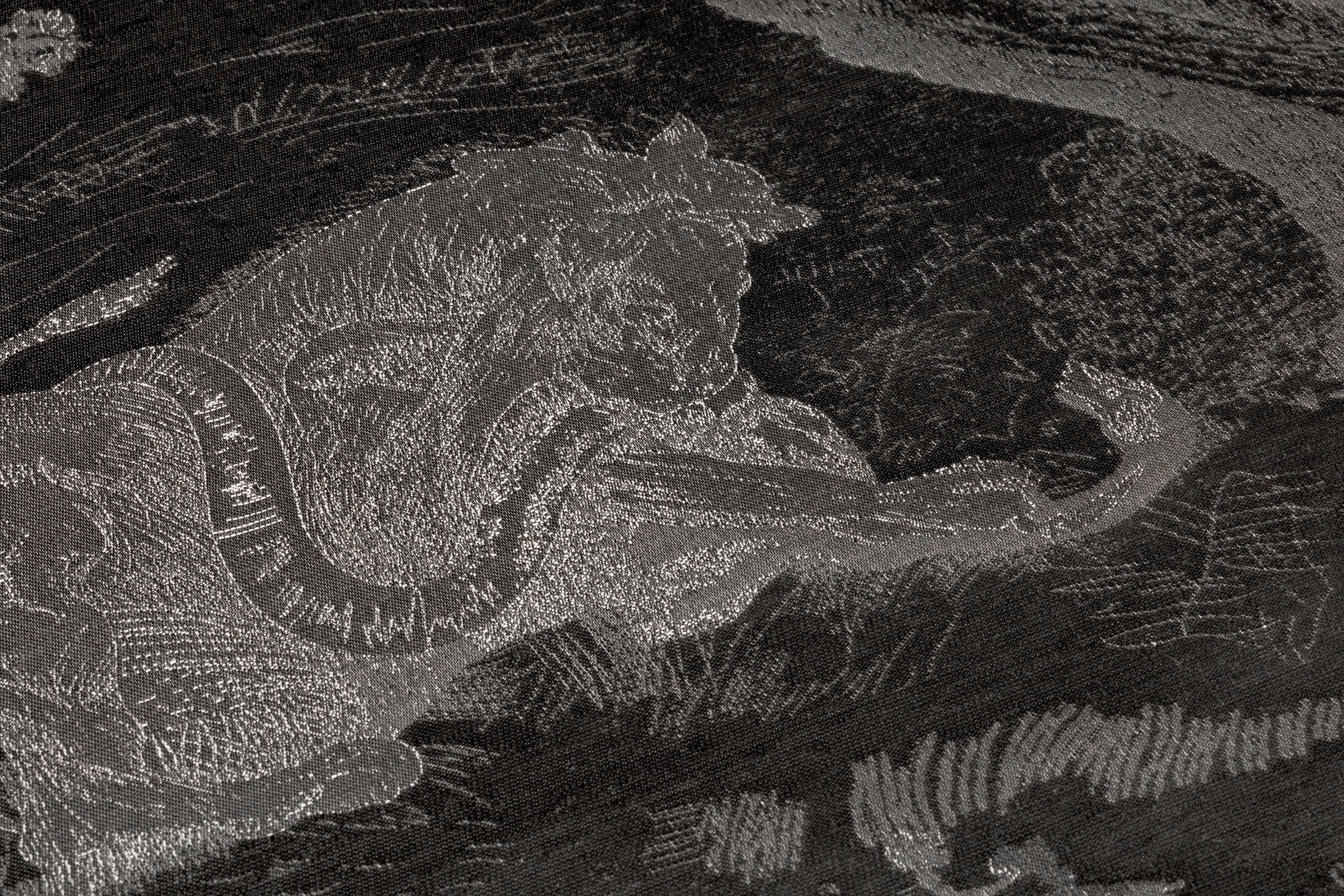 Jungle Toile Italian Brocade - Charcoal Gray
