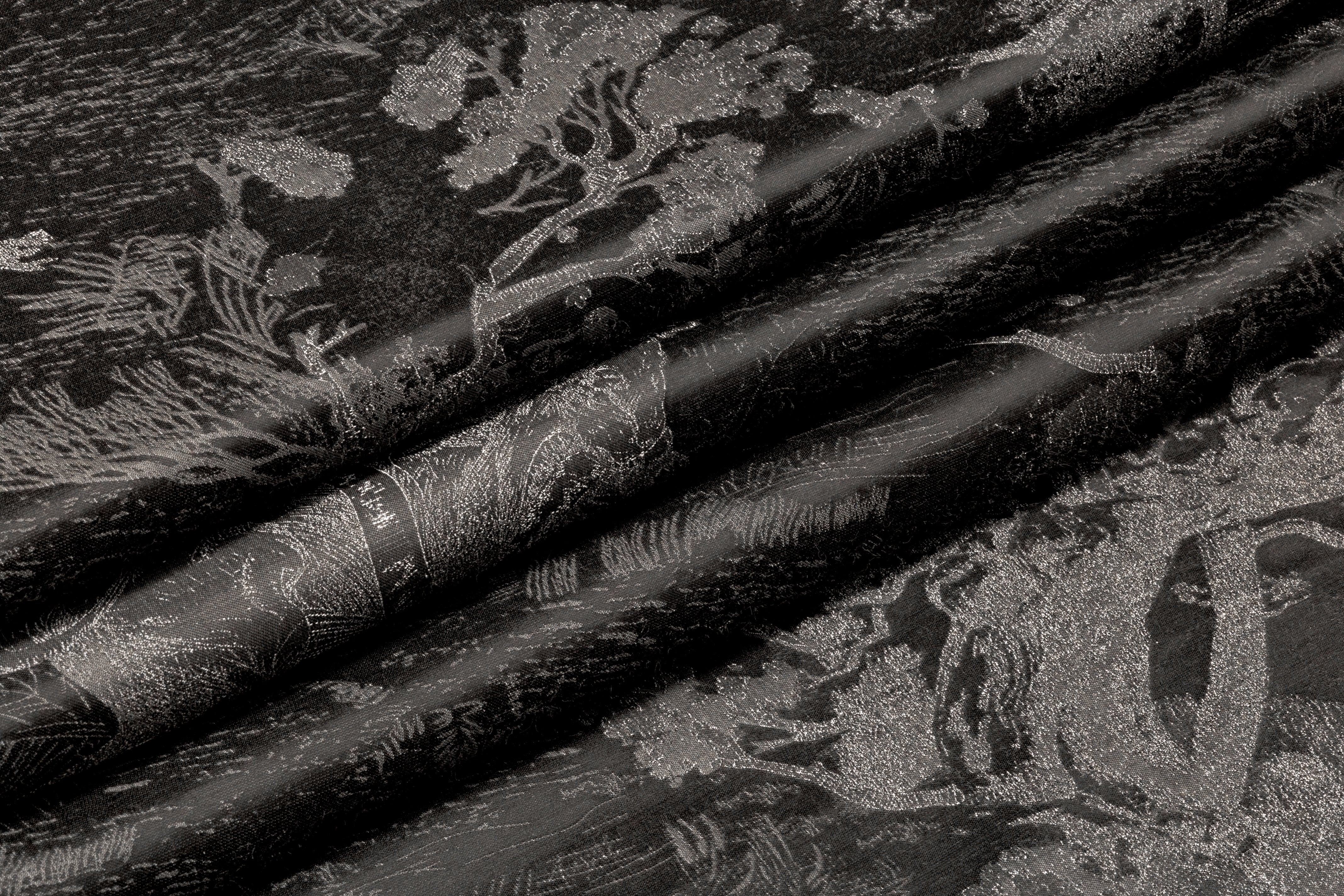 Jungle Toile Italian Brocade - Charcoal Gray