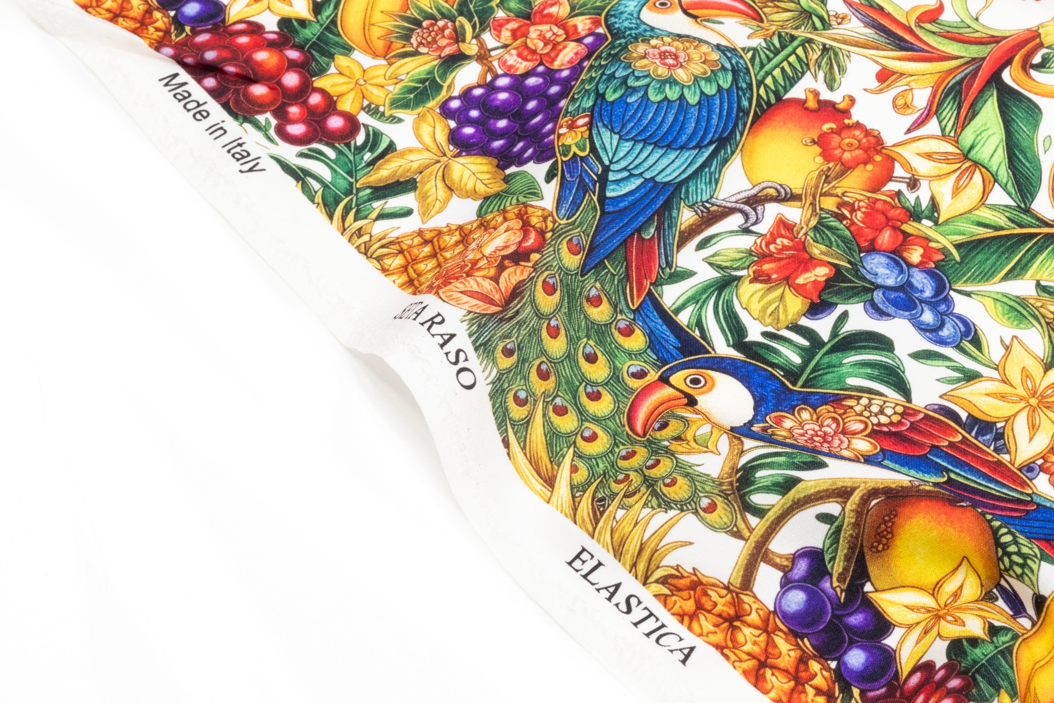 Tropical Fruits Italian Silk Charmeuse - Multicolor