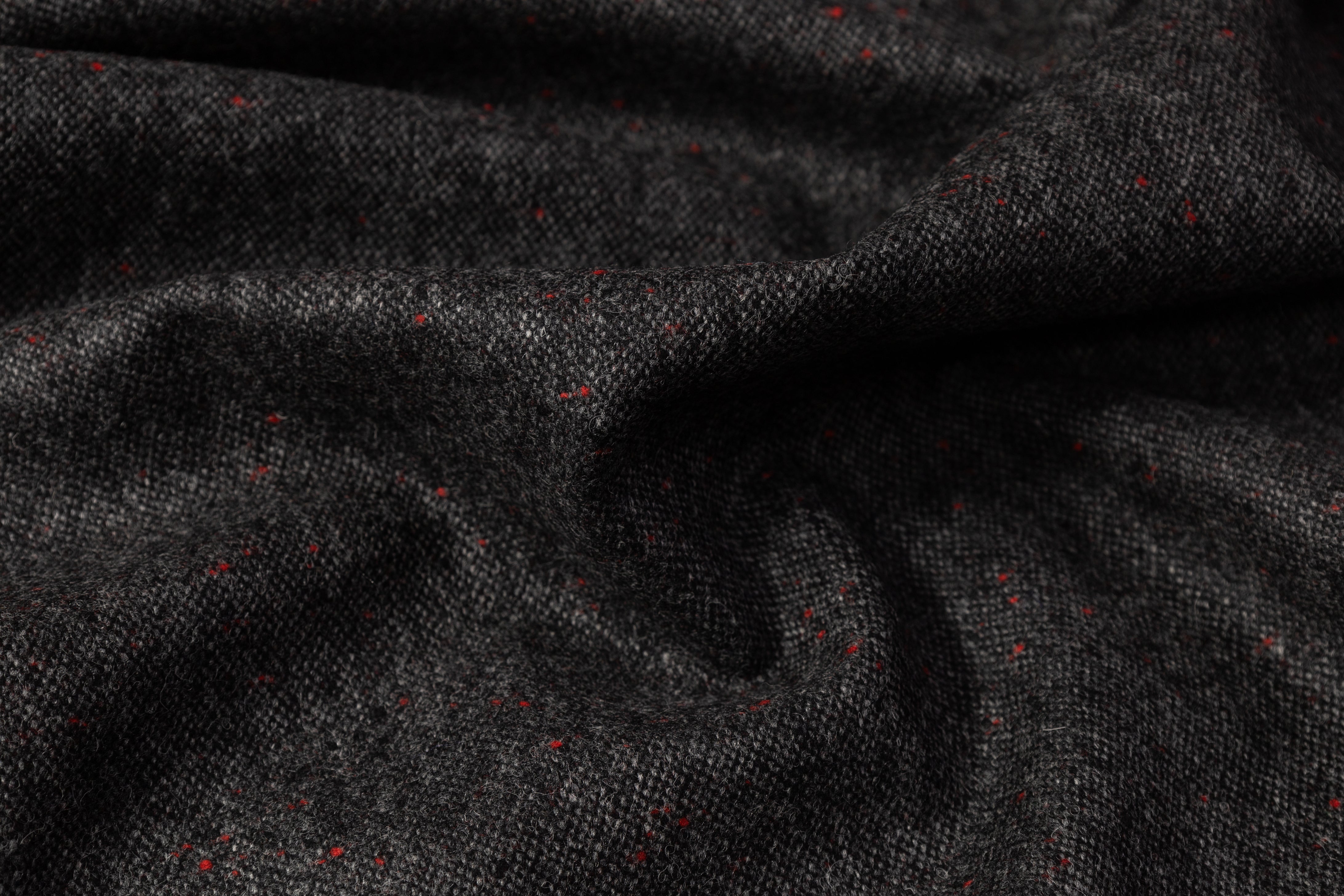 Italian Wool Tweed Suiting - Charcoal Gray